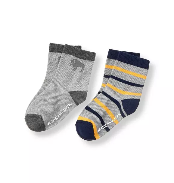 Buffalo & Stripe Sock 2-Pack image number 0