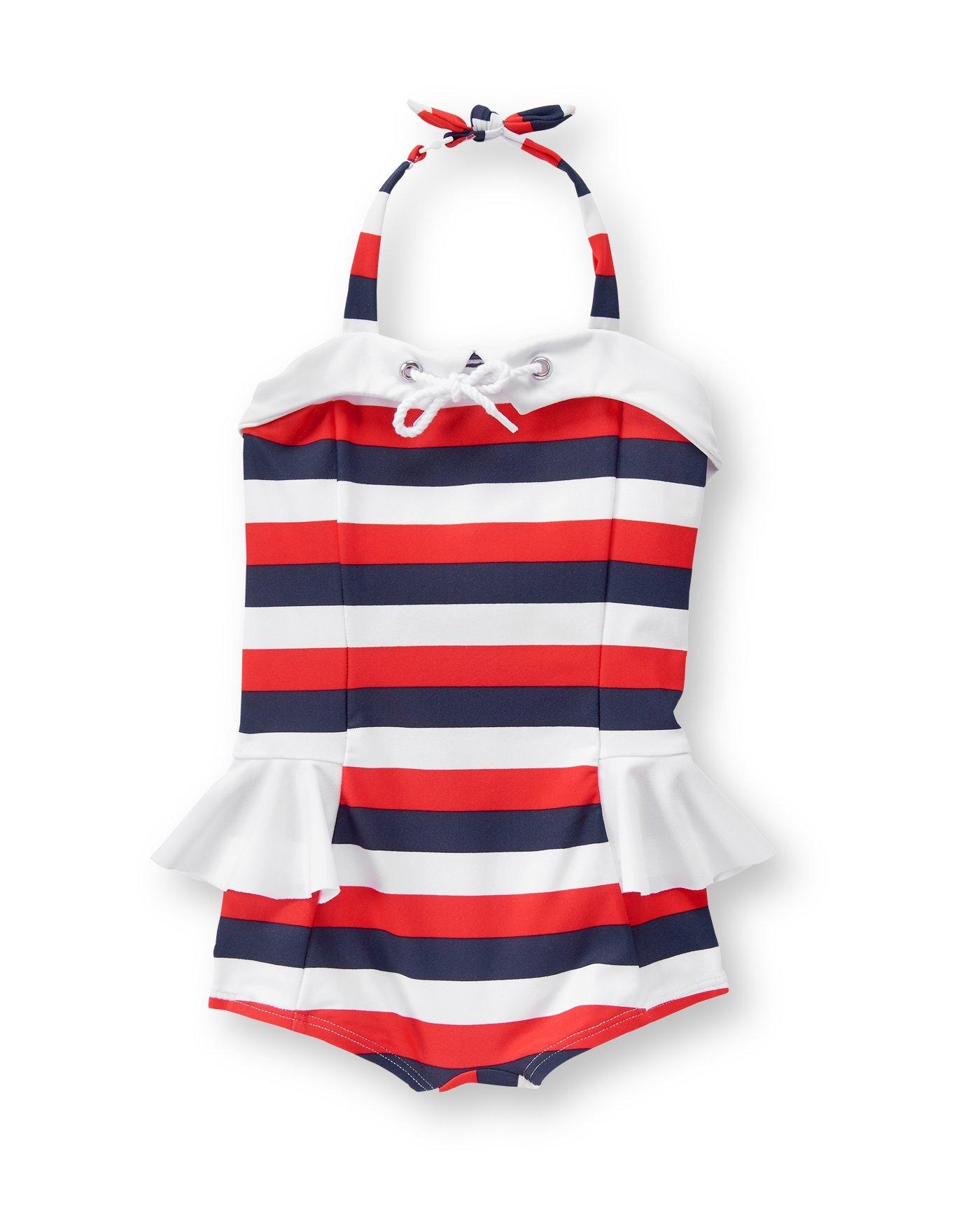 Girl Riviera Red Stripe Striped Swimsuit by Janie and Jack
