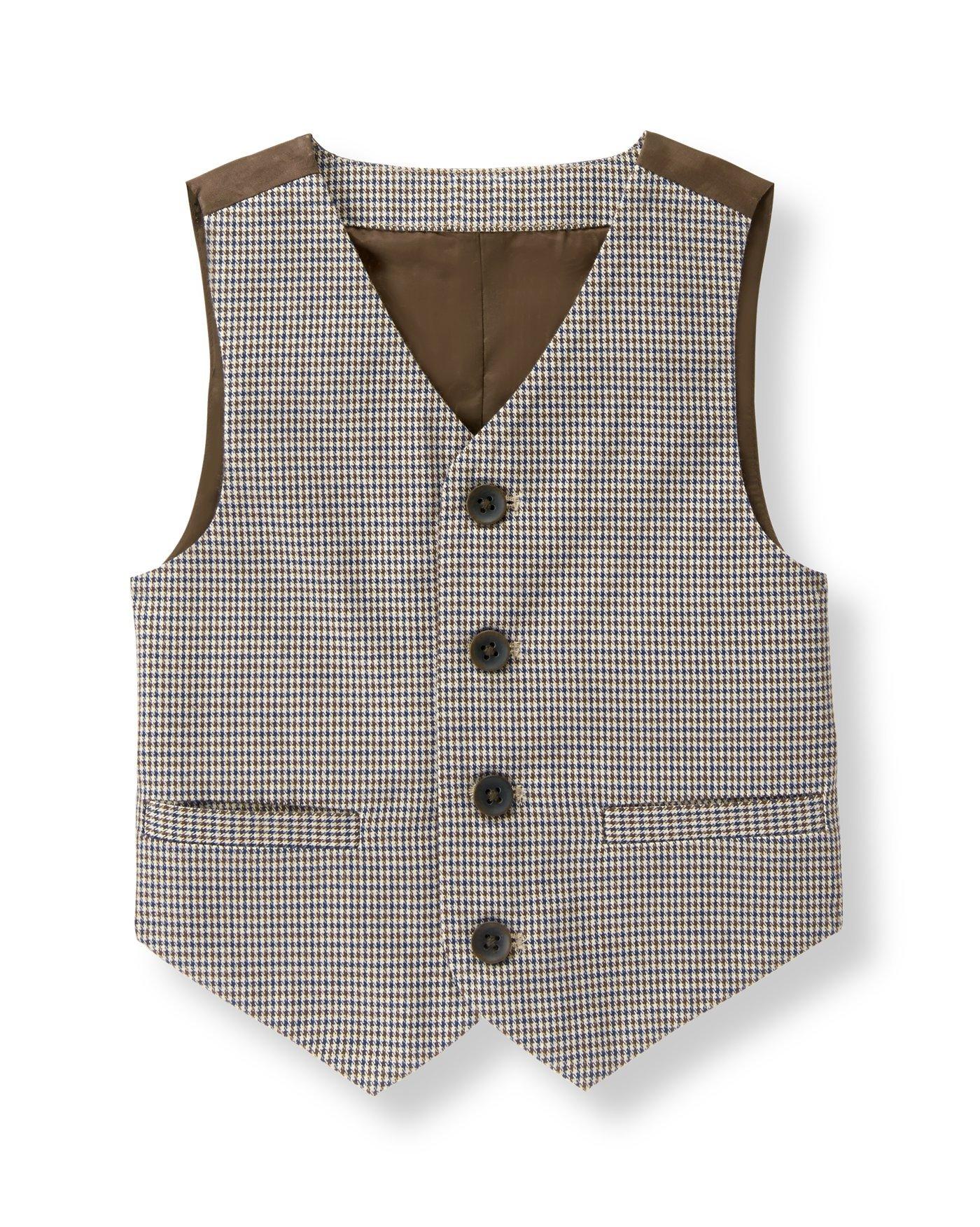 Boy Birch Brown Houndstooth Houndstooth Vest by Janie and Jack