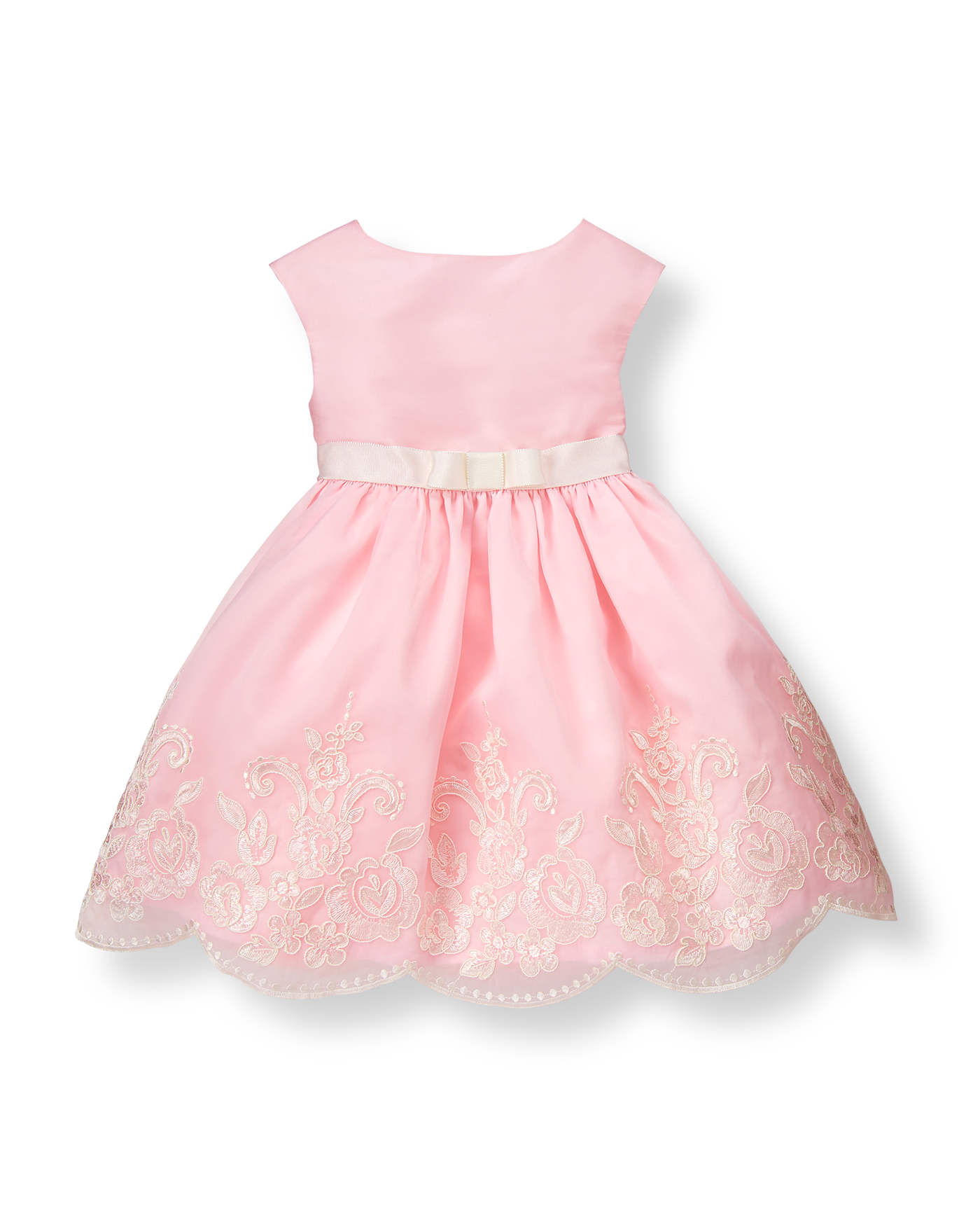 chinese dress ladies JENESSA / Tea Length Blush Wedding Dress with Long Sleeves main image 1