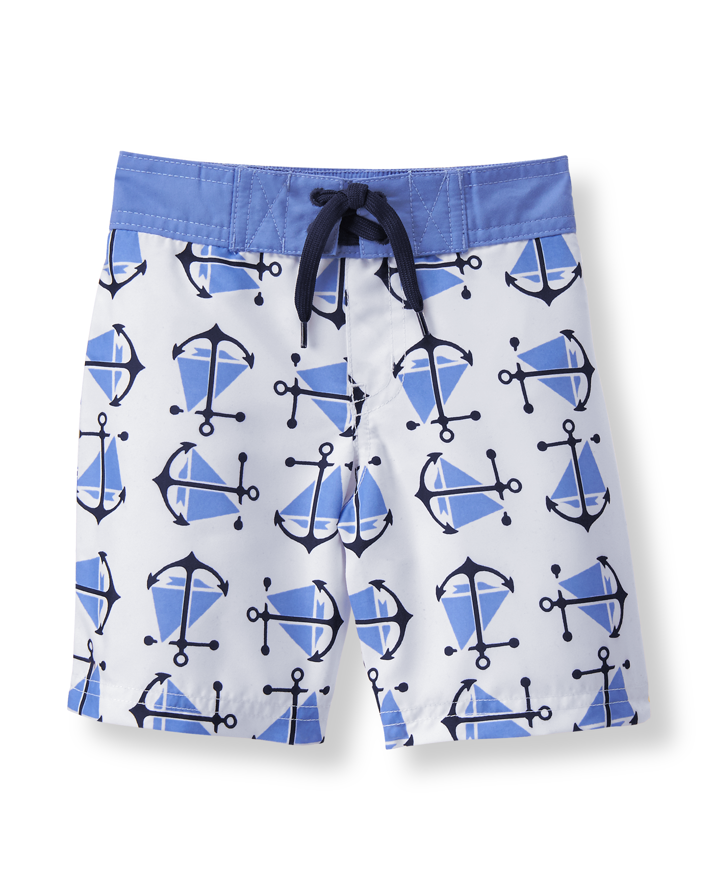 Boy Island Blue Print Seafaring Swim Trunk by Janie and Jack