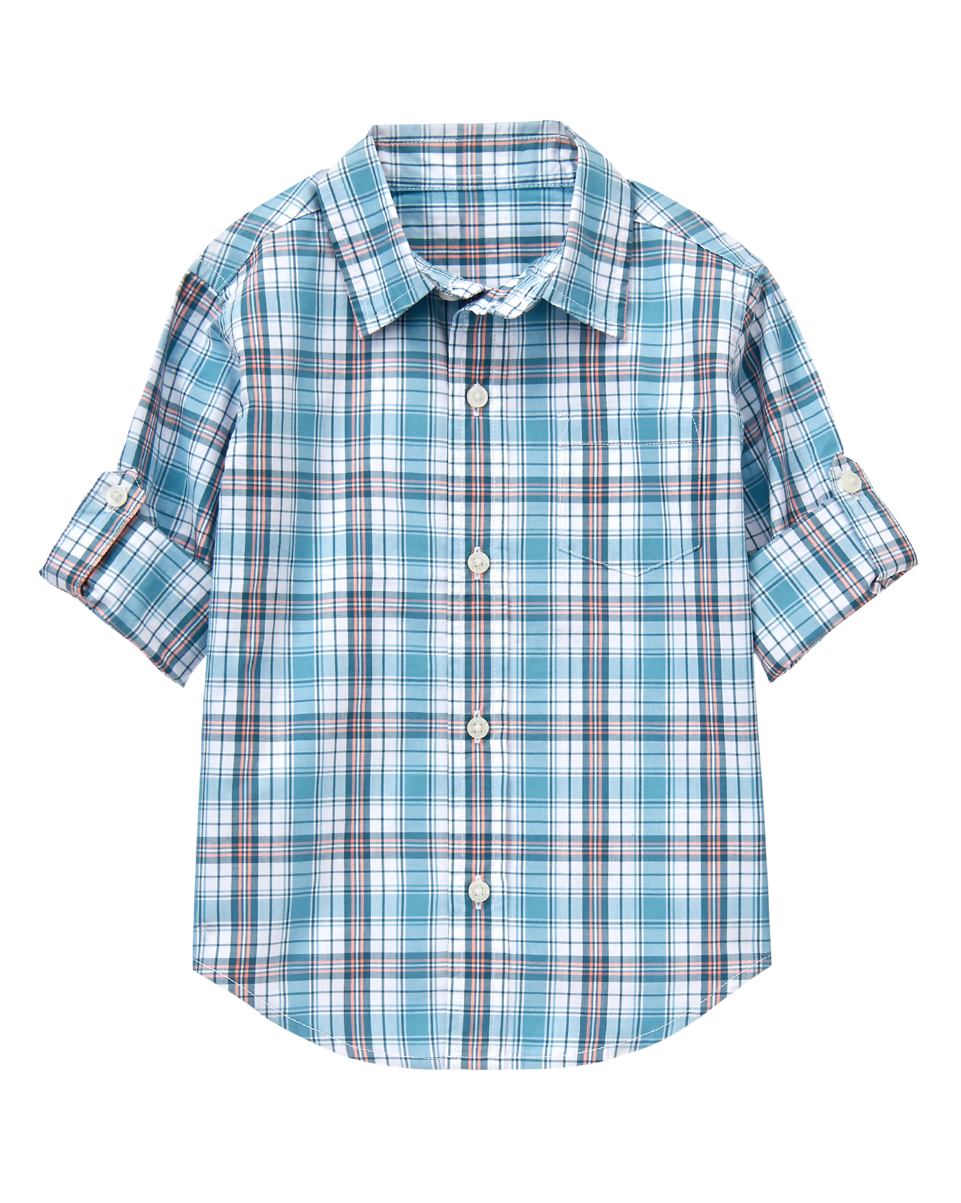 Roll-Cuff Plaid Shirt image number 0