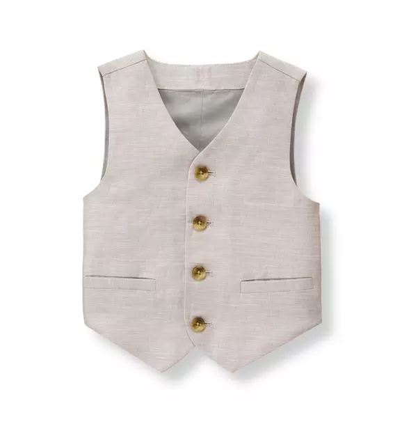 Linen Blend Suit Vest