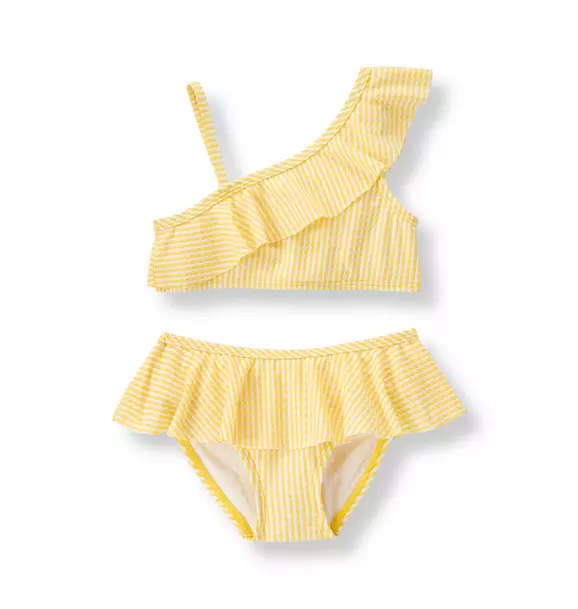 Girl Lemon Stripe Ruffle 2-Piece Swimsuit by Janie and Jack