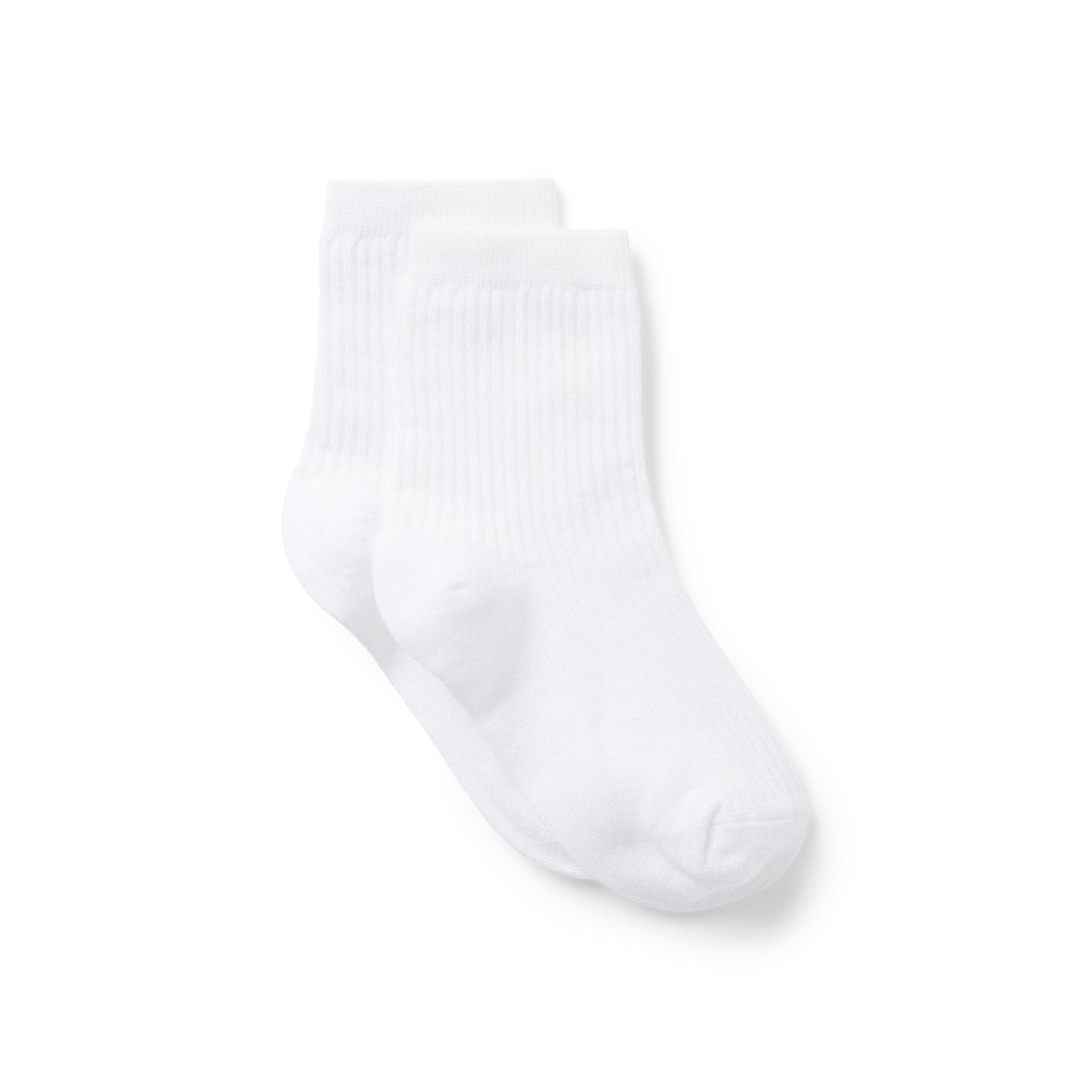 Boy White Ribbed Sock by Janie and Jack