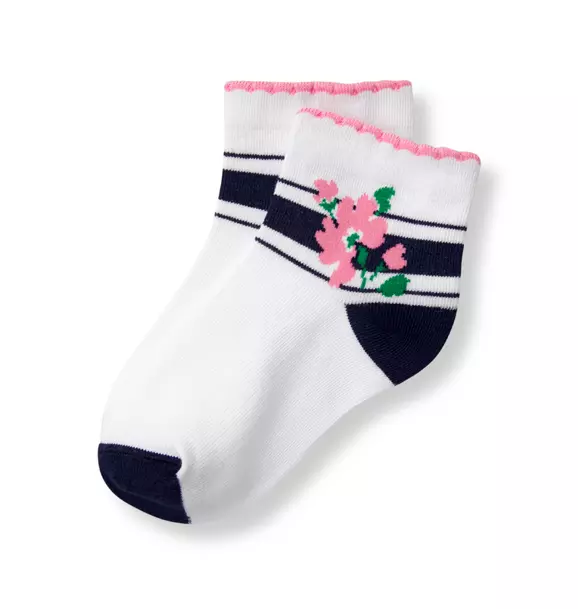 Striped Flower Sock image number 0