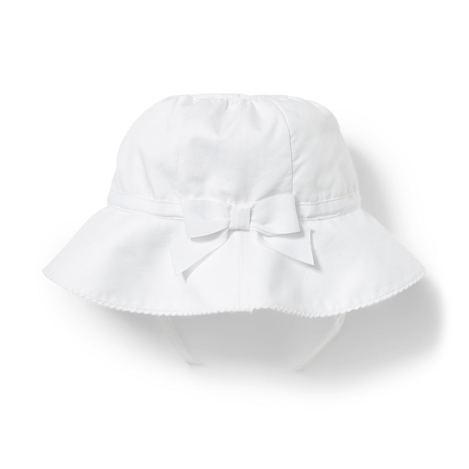 Newborn White Poplin Sun Hat by Janie and Jack