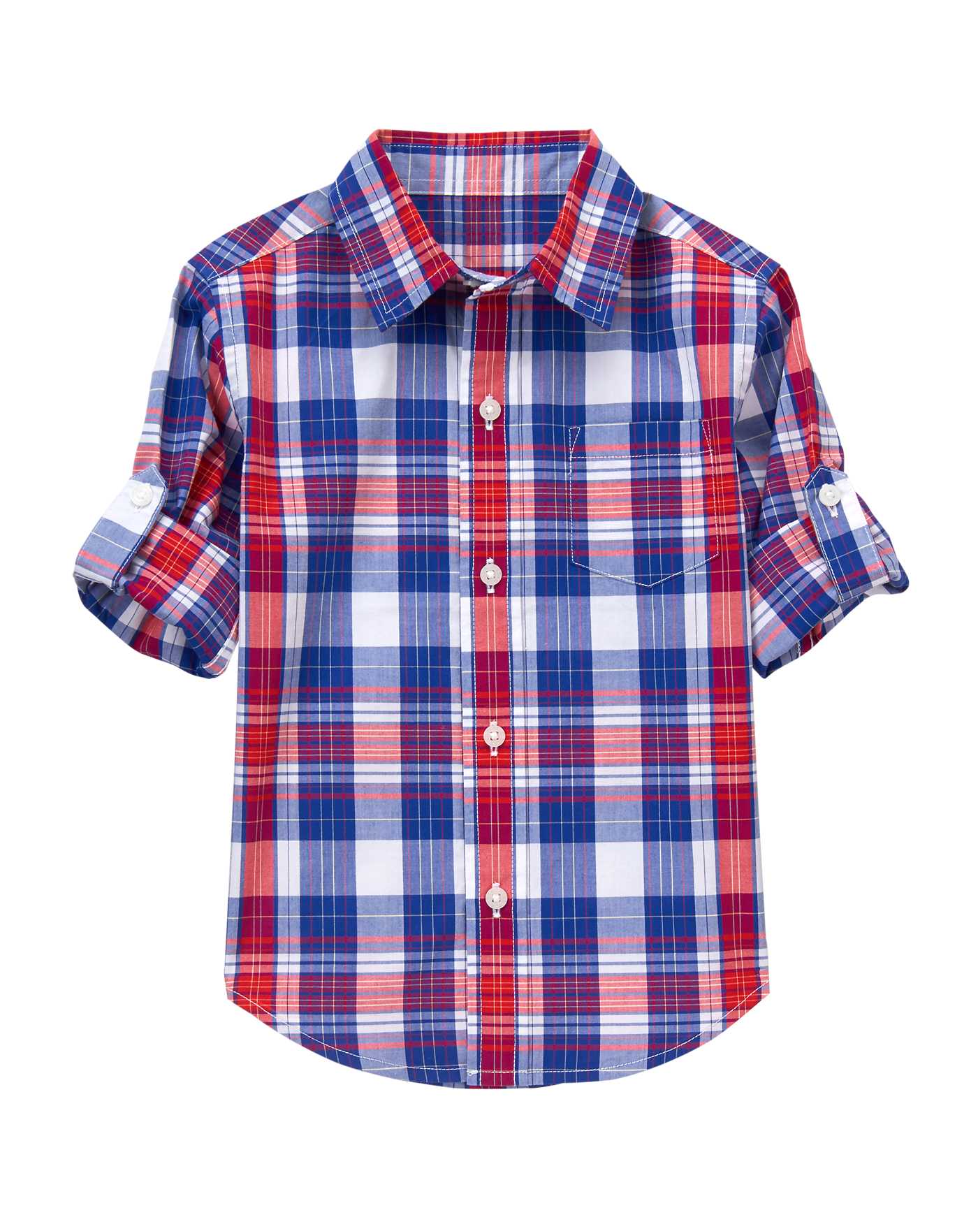 Roll-Cuff Plaid Shirt image number 0