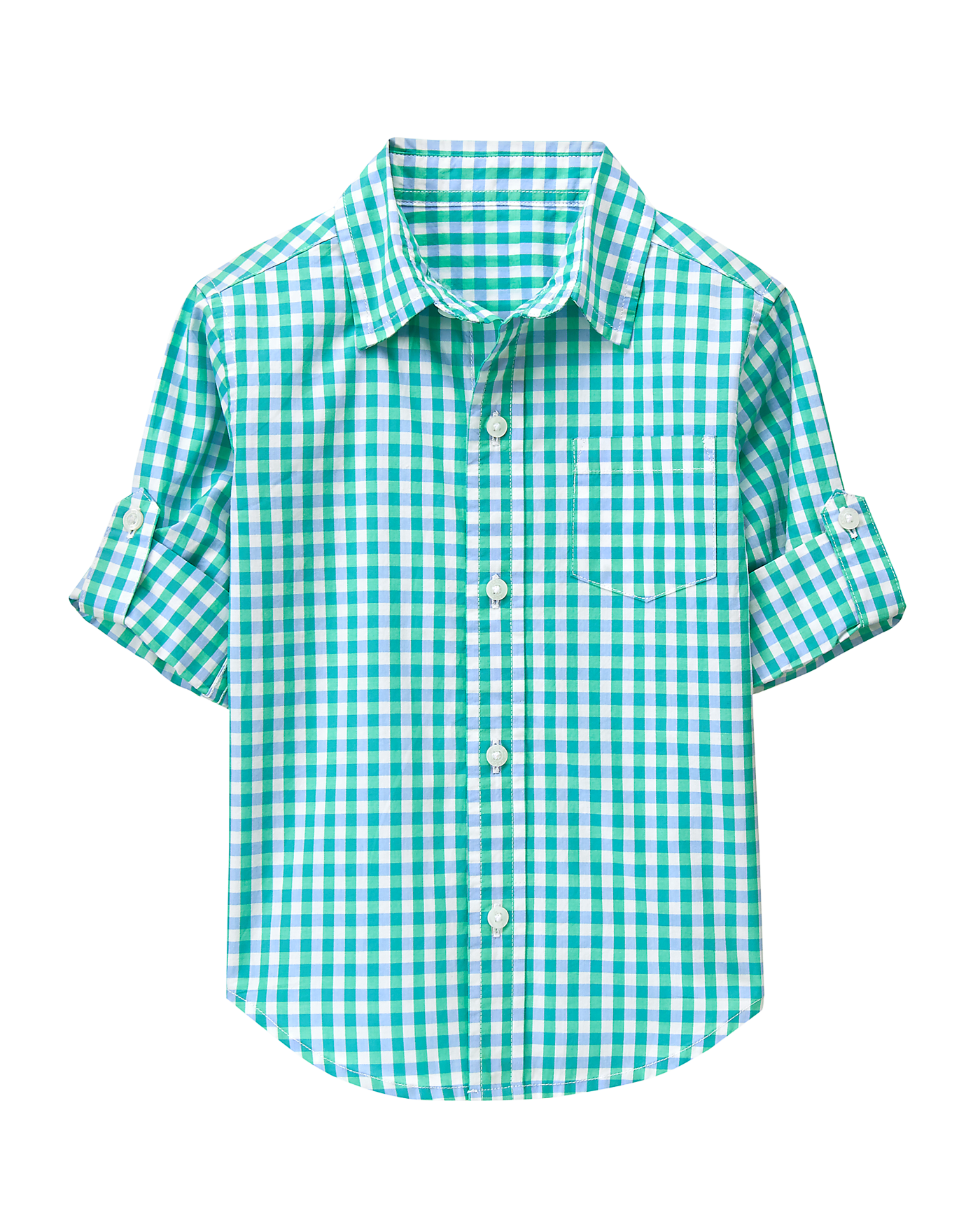 Roll-Cuff Gingham Shirt image number 0