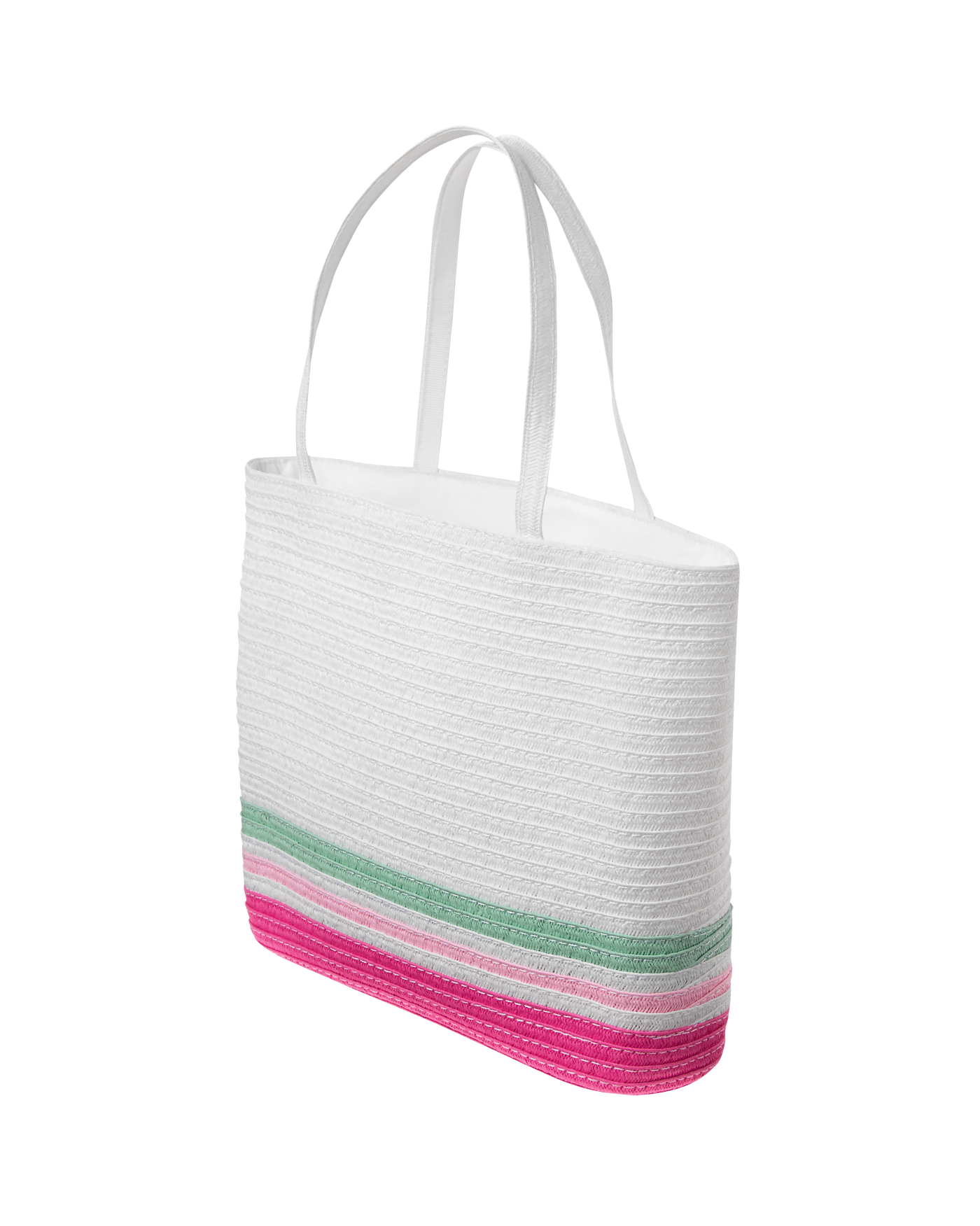 Striped Straw Tote image number 0