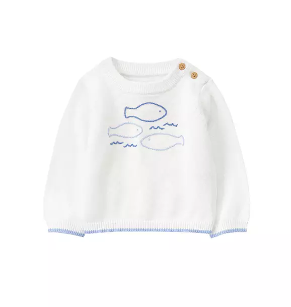 Embroidered Fish Sweater image number 0