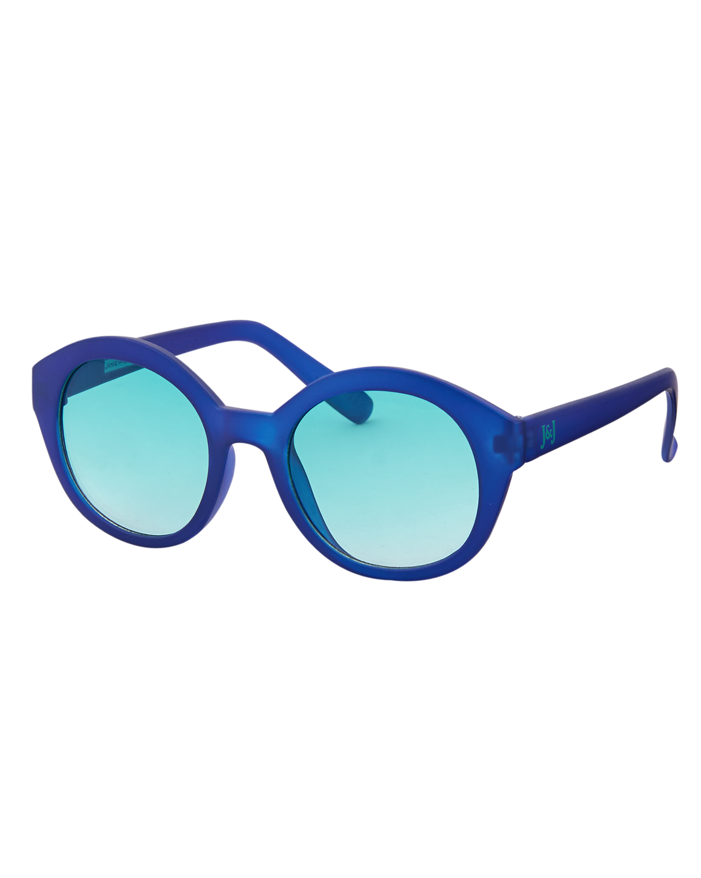 blue tinted round sunglasses