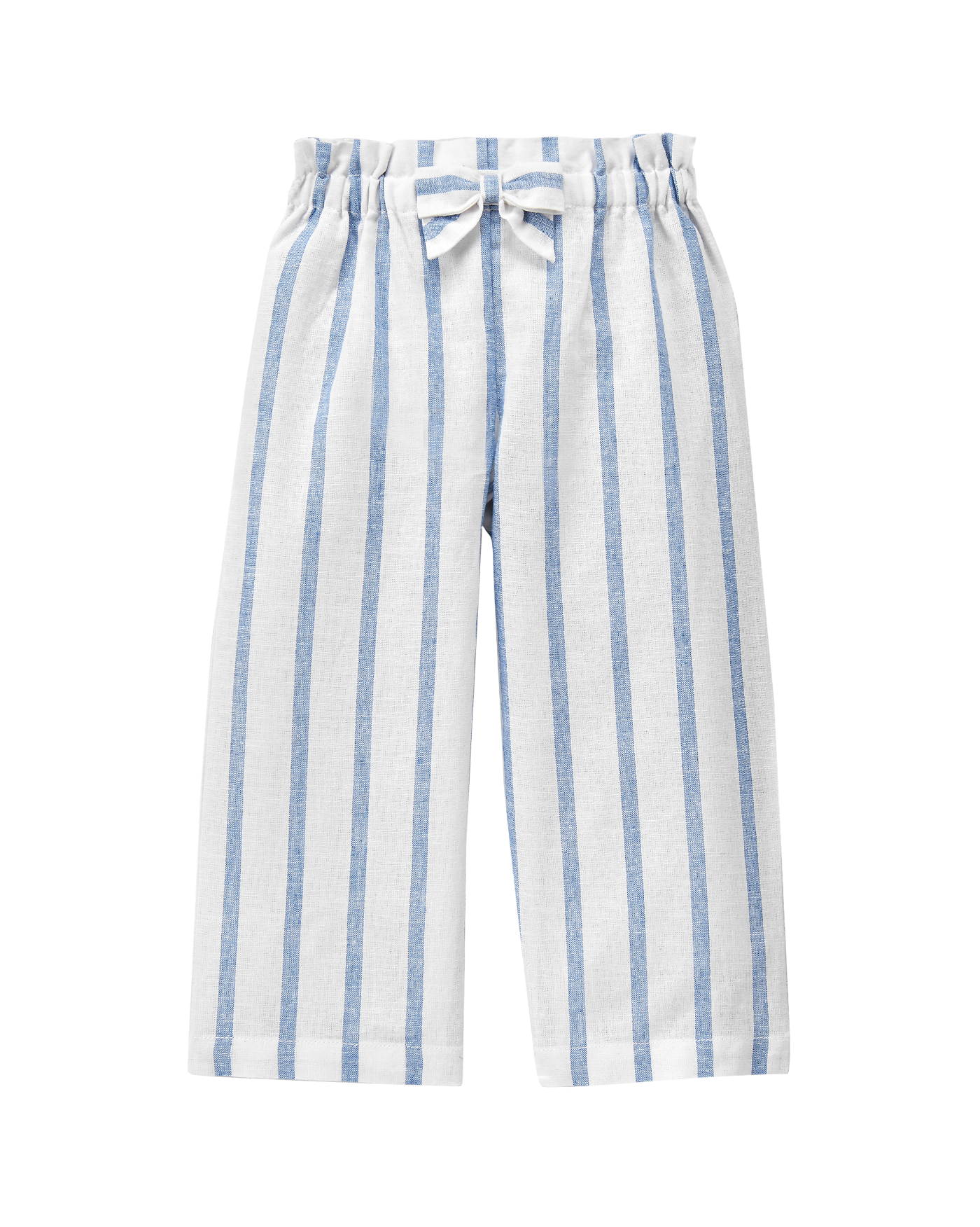 Linen Pant Set FLAX by Jeanne Engelhart White Blue Stripe Check Grid Large  