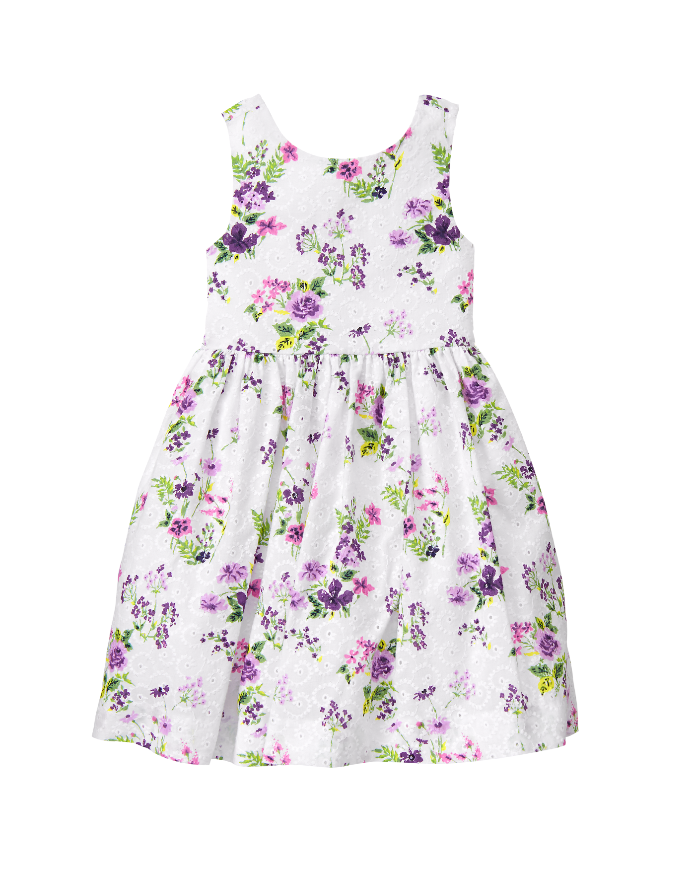 Girl White Floral Floral Eyelet Dress by Janie and Jack