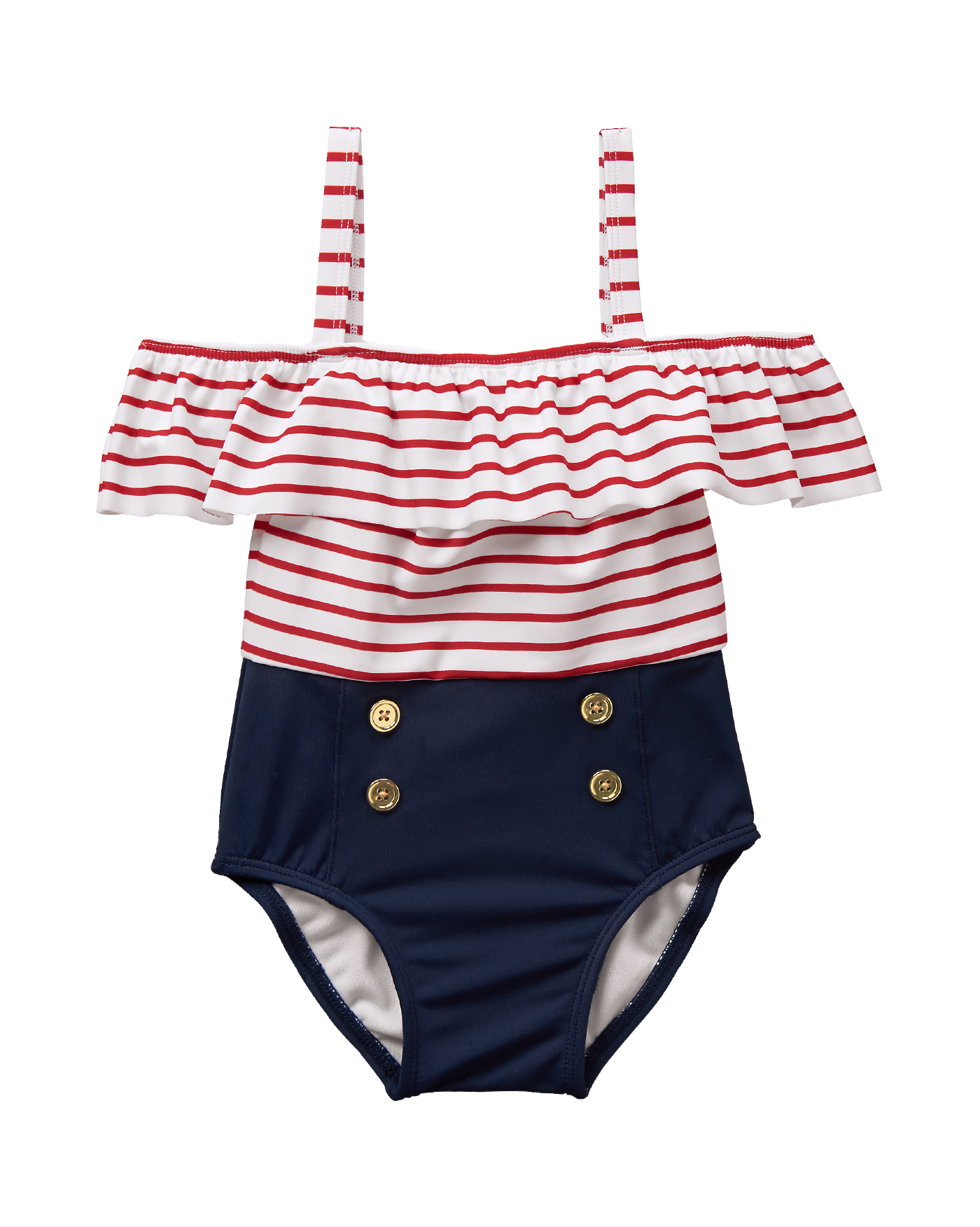Striped Nautical Swimsuit image number 0