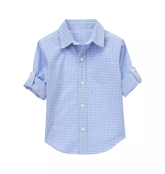 Roll-Cuff Gingham Shirt image number 0
