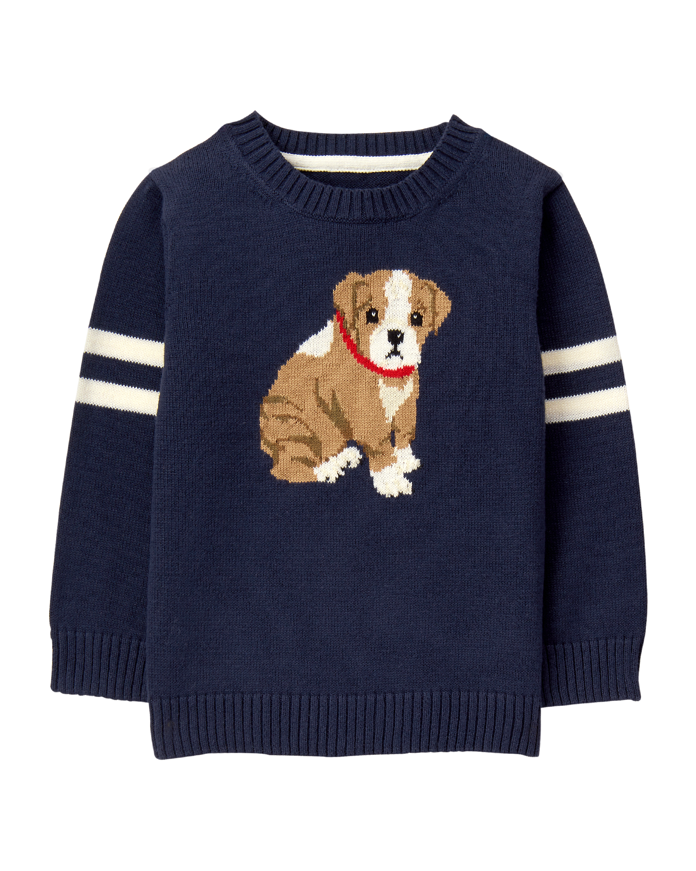 Navy Knit Bulldog Sweater at JanieandJack