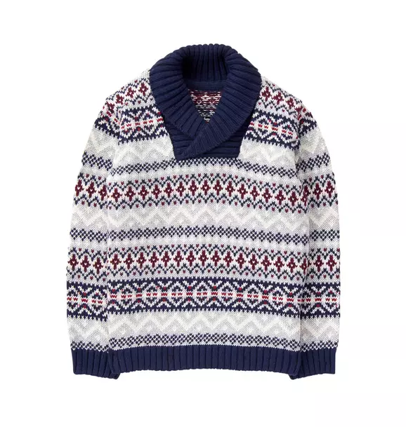 Fair Isle Shawl Sweater