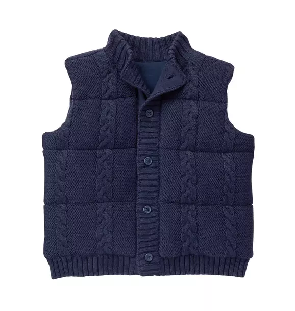 Cable Knit Puffer Vest image number 0