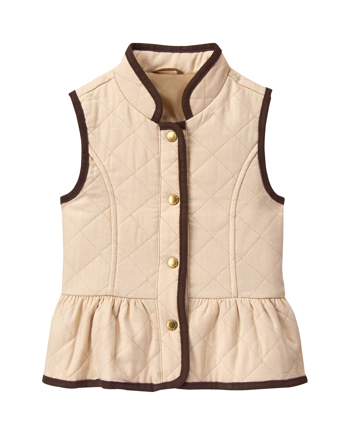 Girl Khaki Quilted Peplum Vest by Janie and Jack