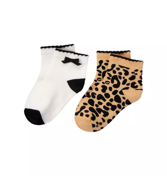 Leopard & Bow Sock 2-Pack image number 0