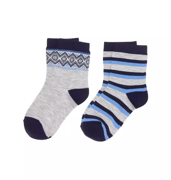 Fair Isle & Striped Sock 2-Pack image number 0