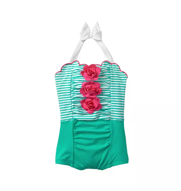 Striped Rosette Swimsuit image number 0