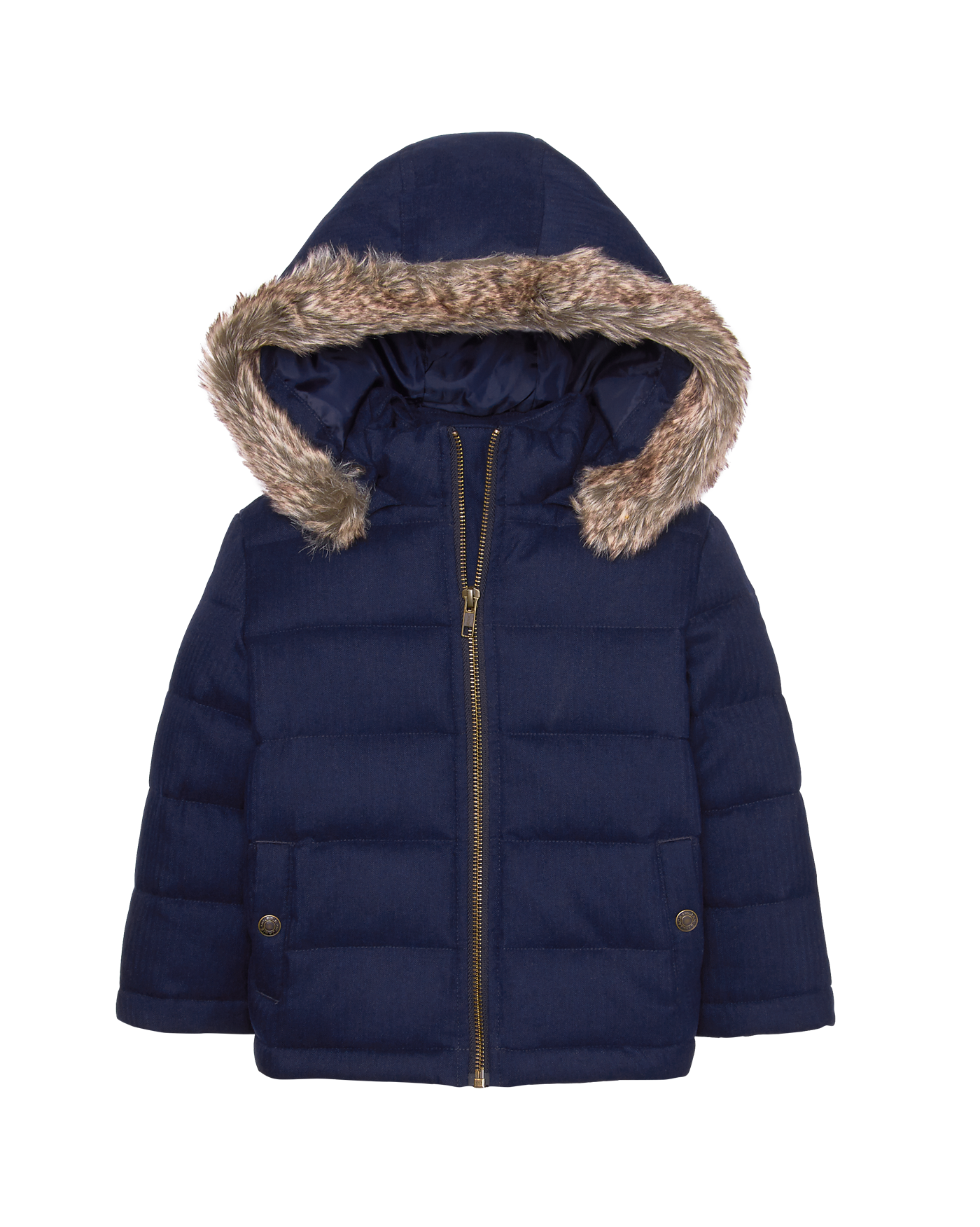 Boy Navy Puffer Hooded Jacket by Janie and Jack