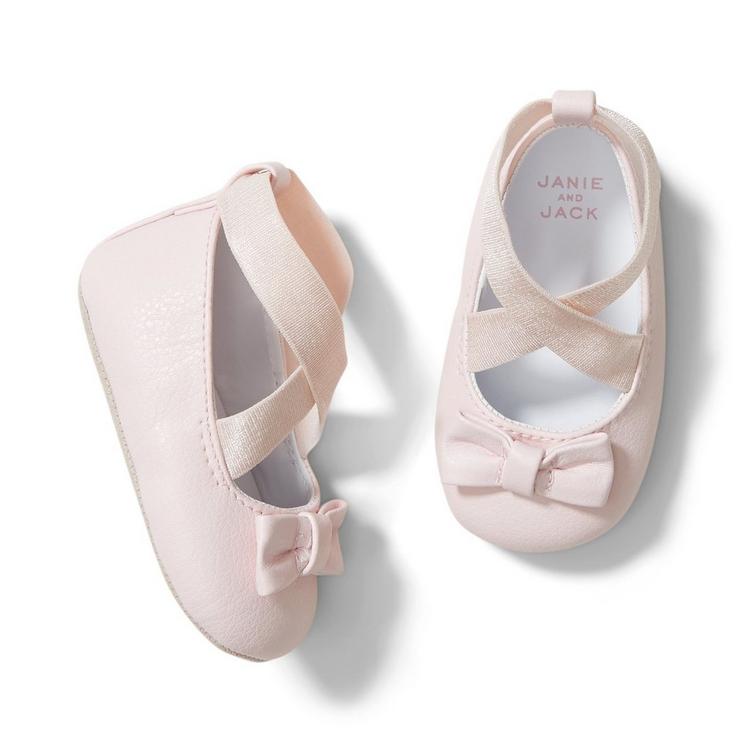 Plenaire sessie Onderstrepen stimuleren Newborn Petal Pink Ballet Crib Shoe by Janie and Jack