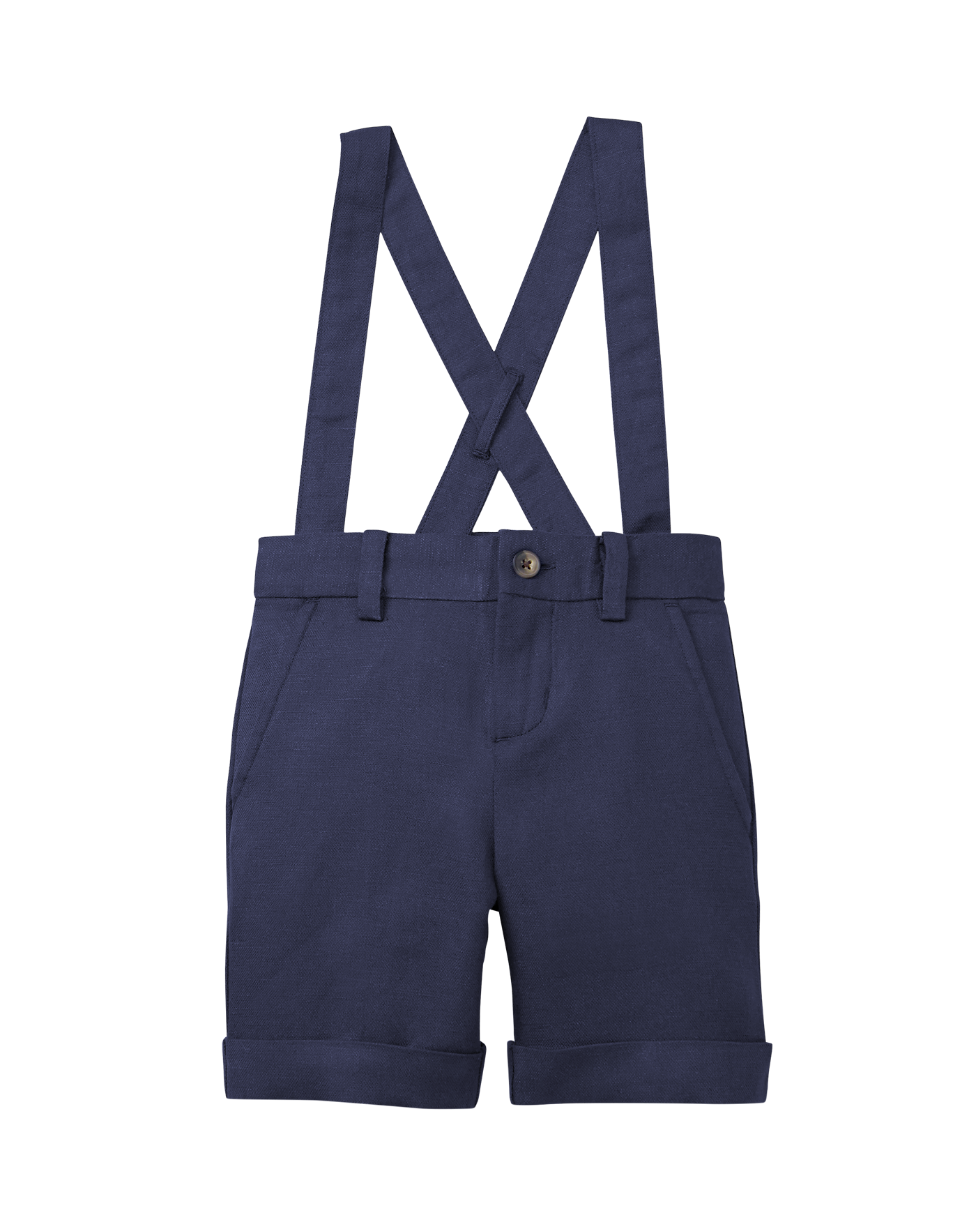 baby boy navy shorts with suspenders