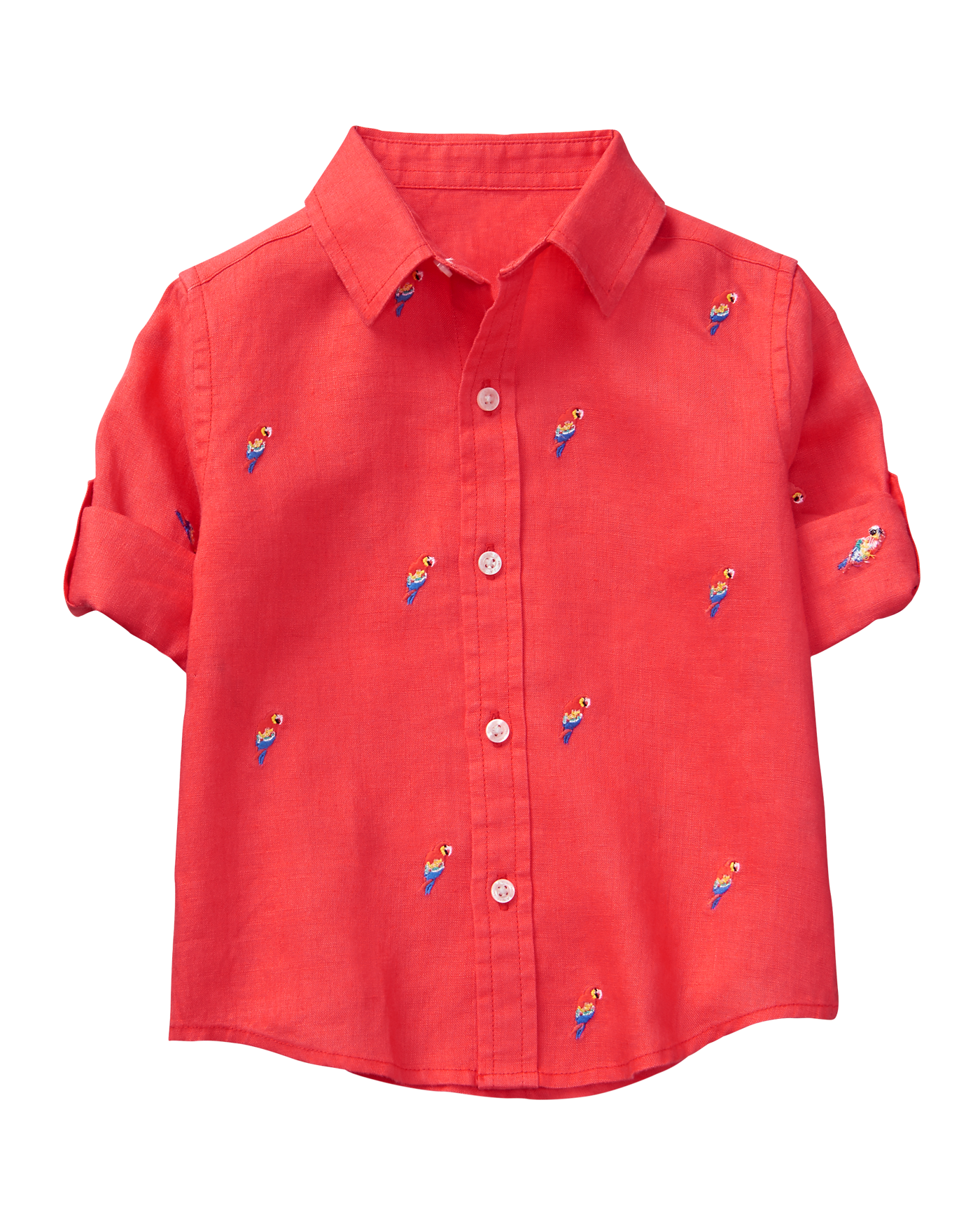 Roll-Cuff Parrot Shirt image number 0