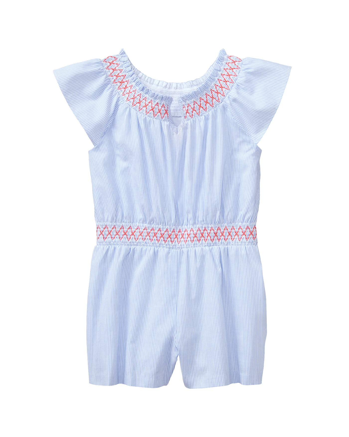 Striped Smocked Romper image number 0