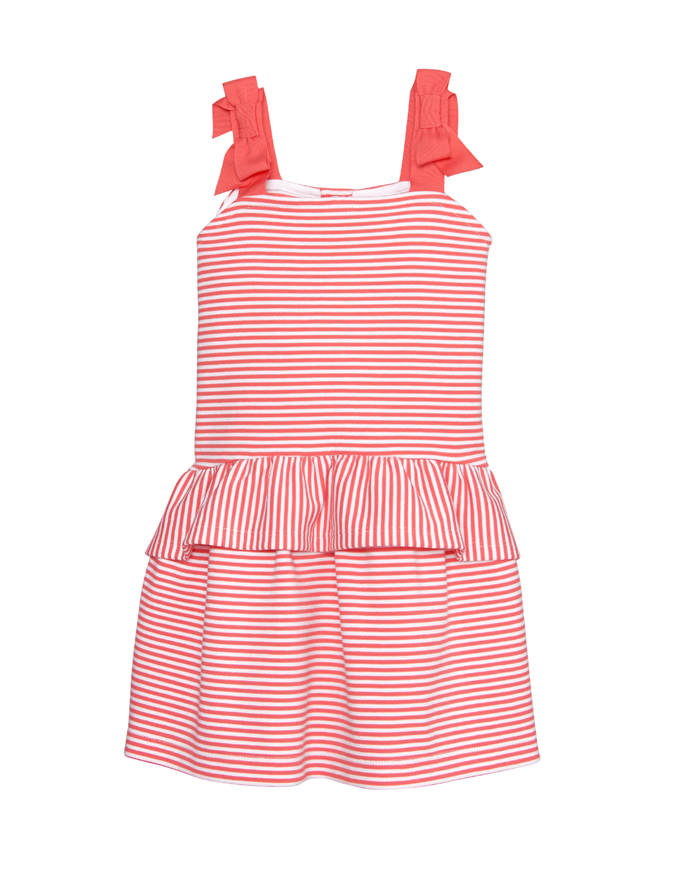 Girl Coral Stripe Striped Peplum Dress by Janie and Jack