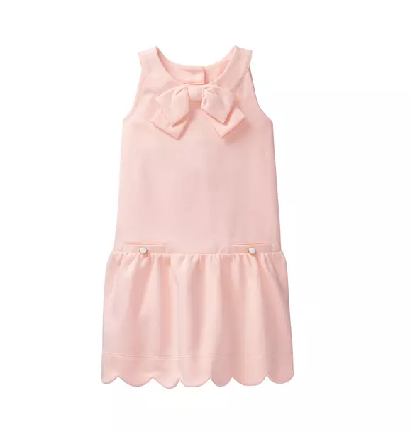 Girl Pearl Pink Scalloped Ponte Dress by Janie and Jack