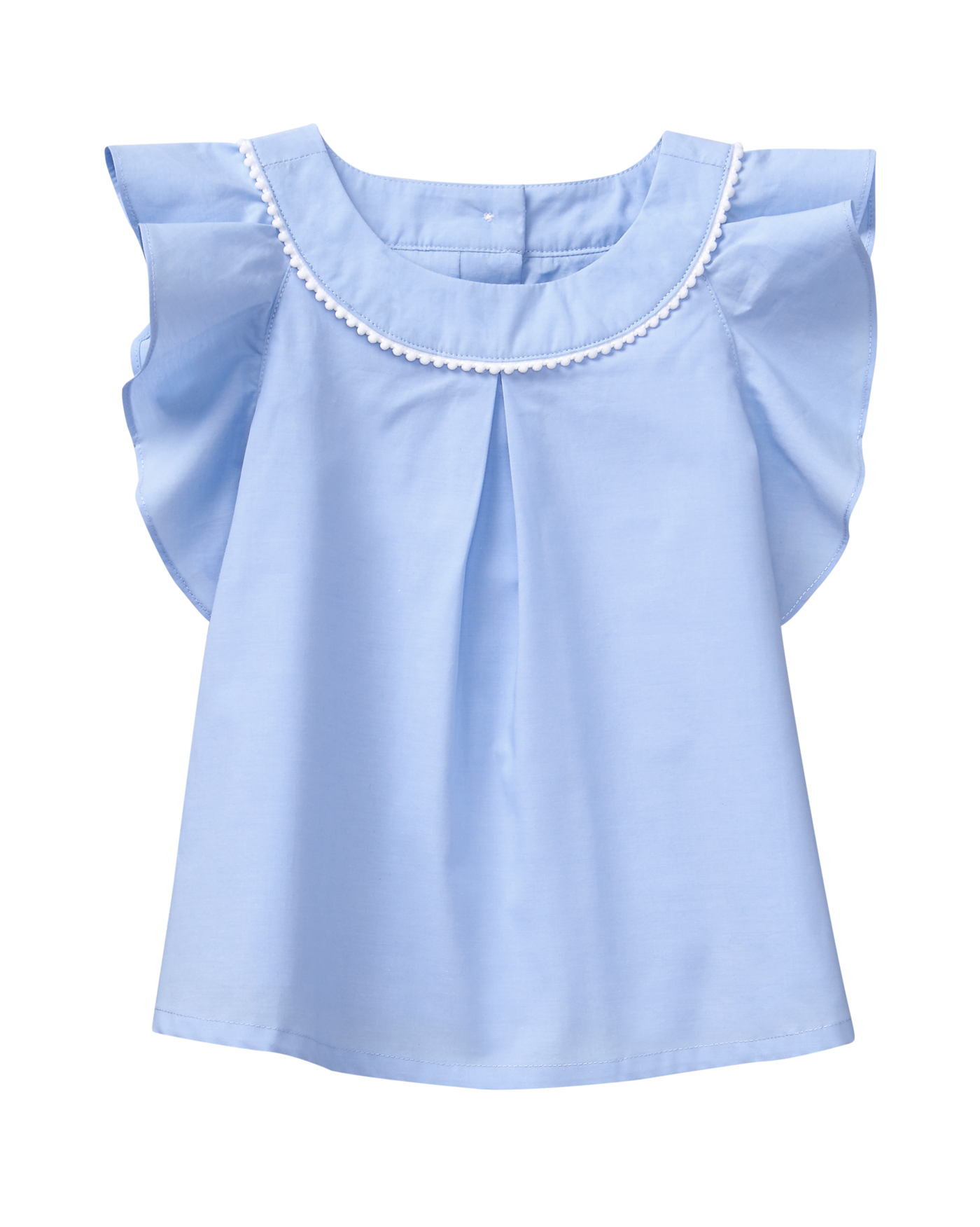 blue ruffle top