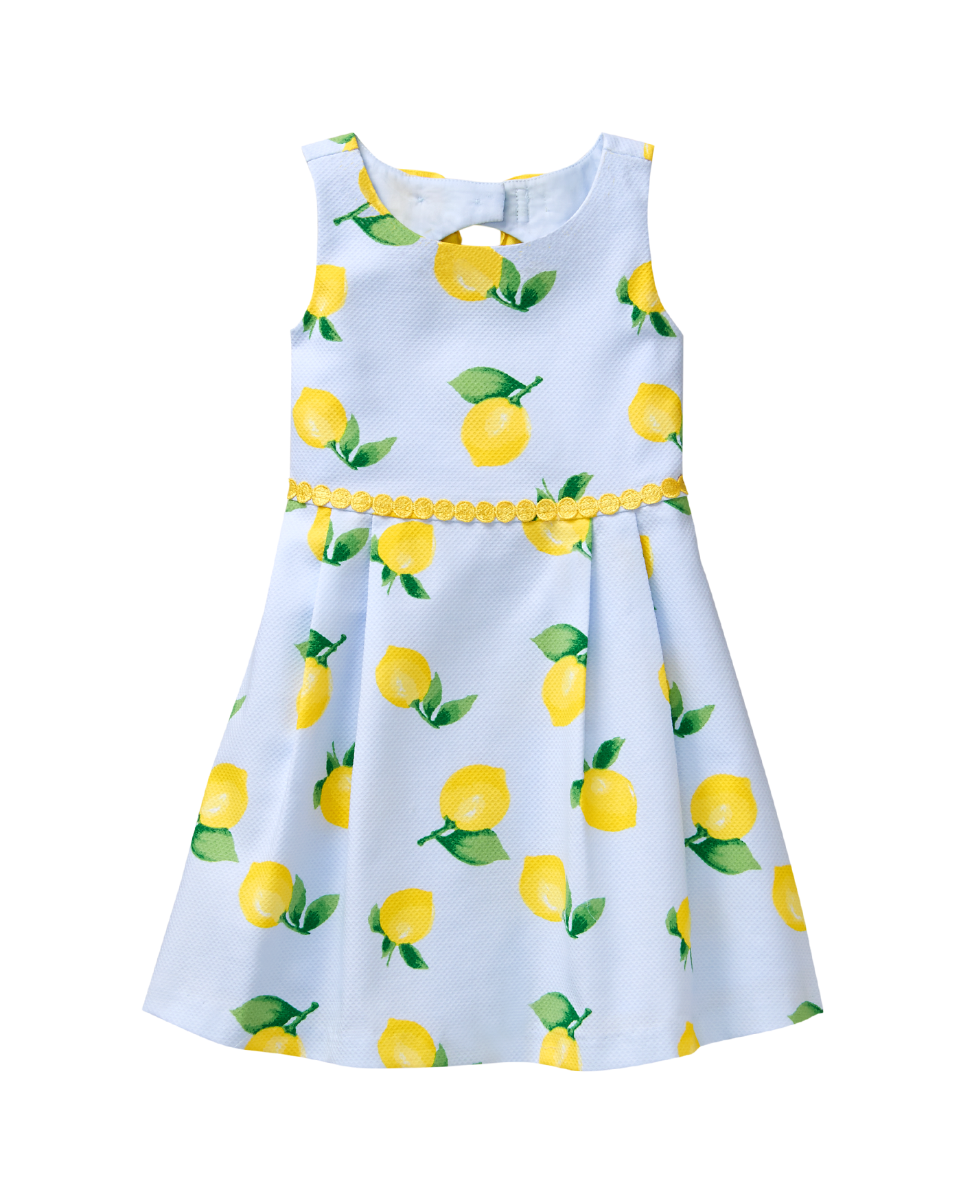 Girl Sky Blue Lemon Print Lemon Dress 