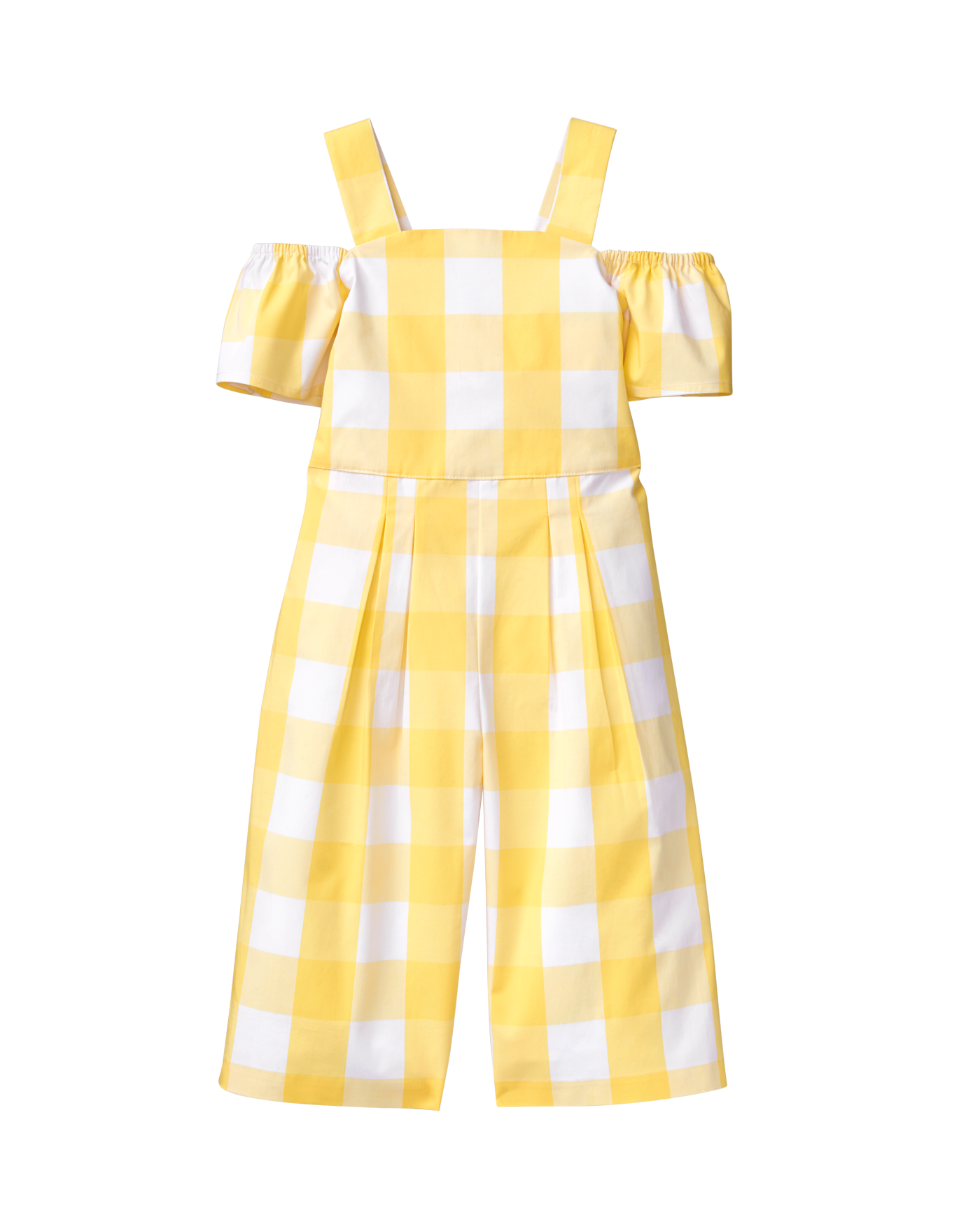 yellow gingham jumpsuit