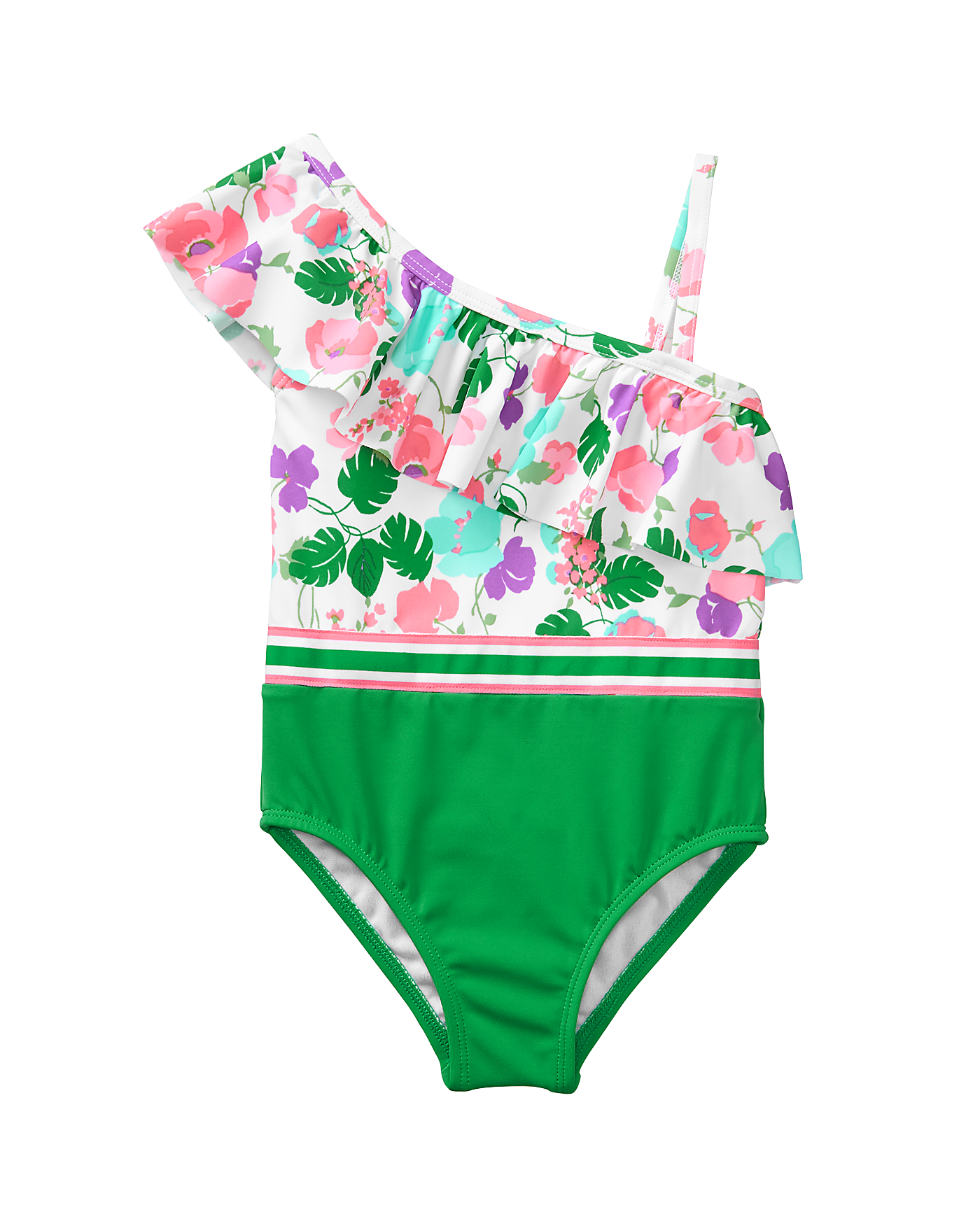Floral Colorblock Swimsuit