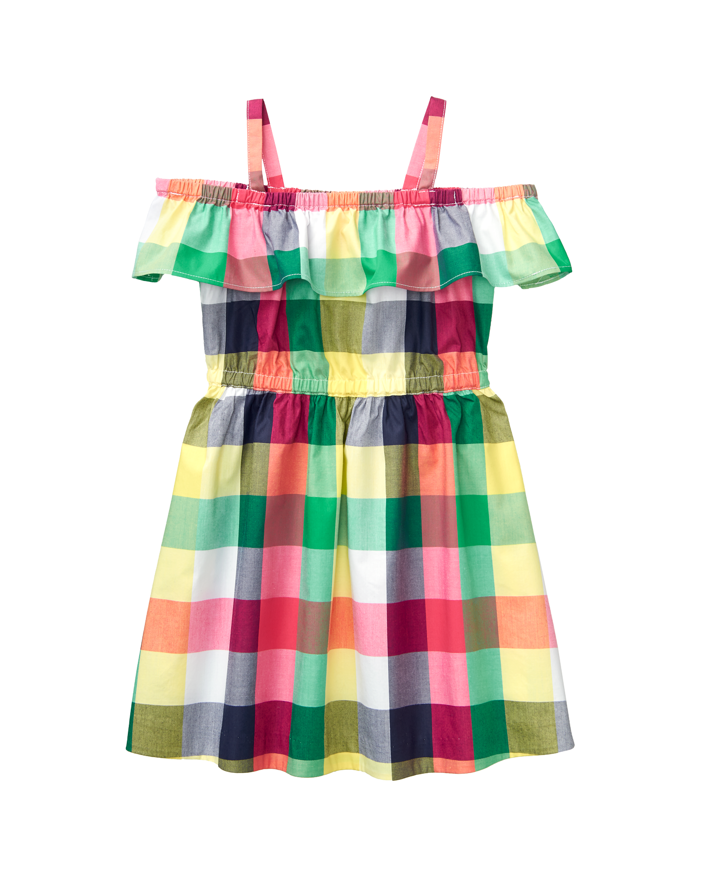 Plaid Off-The-Shoulder Dress image number 0