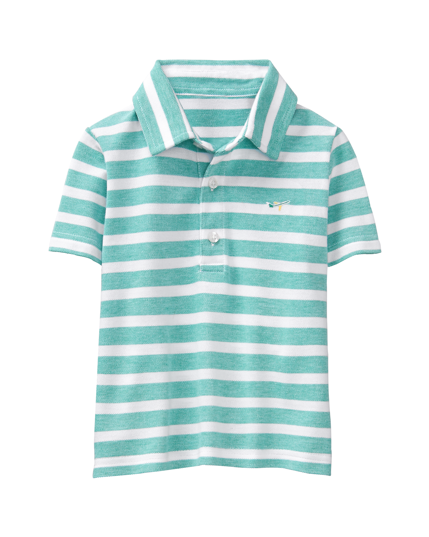 Embroidered Striped Polo