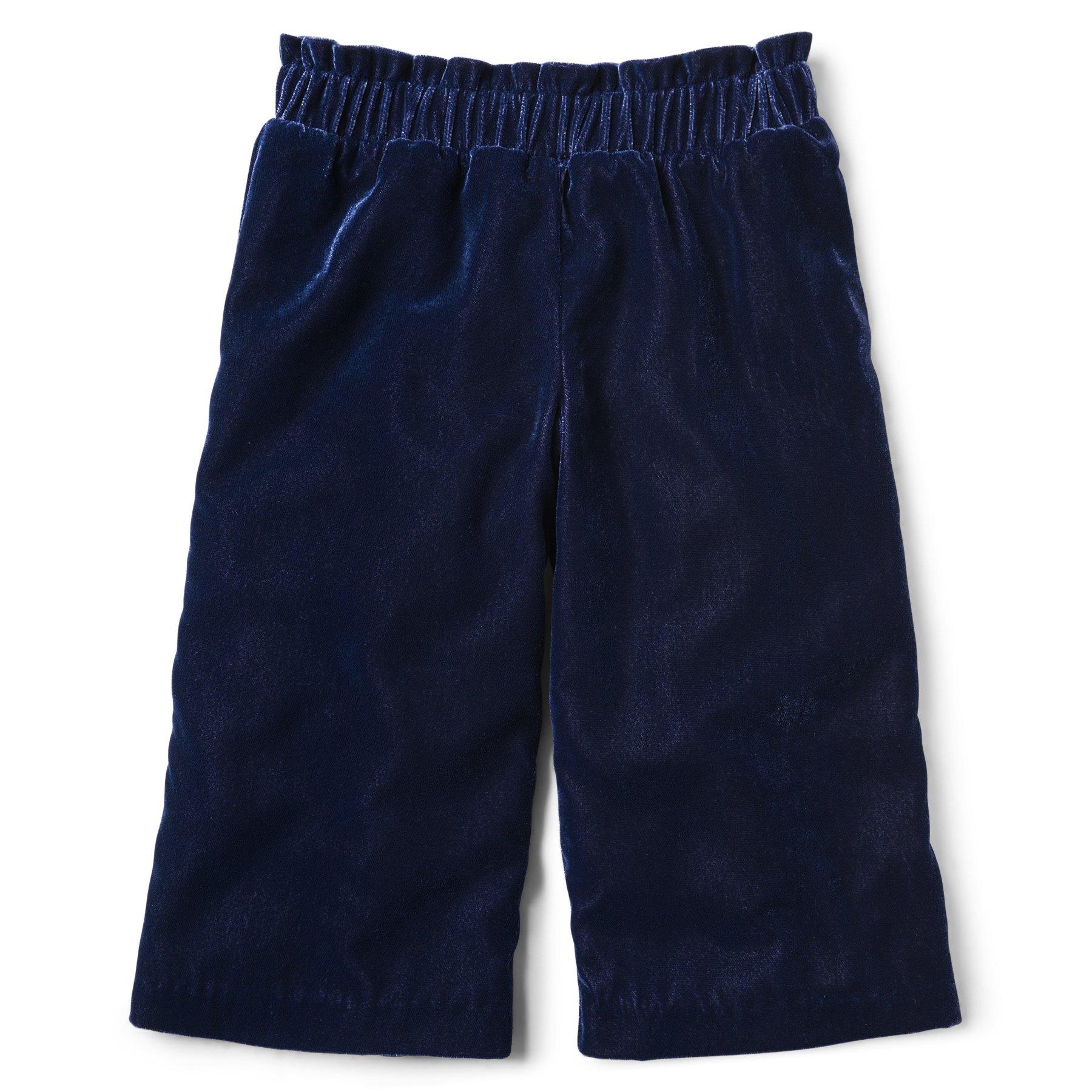 Girl Navy Velvet Wide-Leg Pant by Janie and Jack