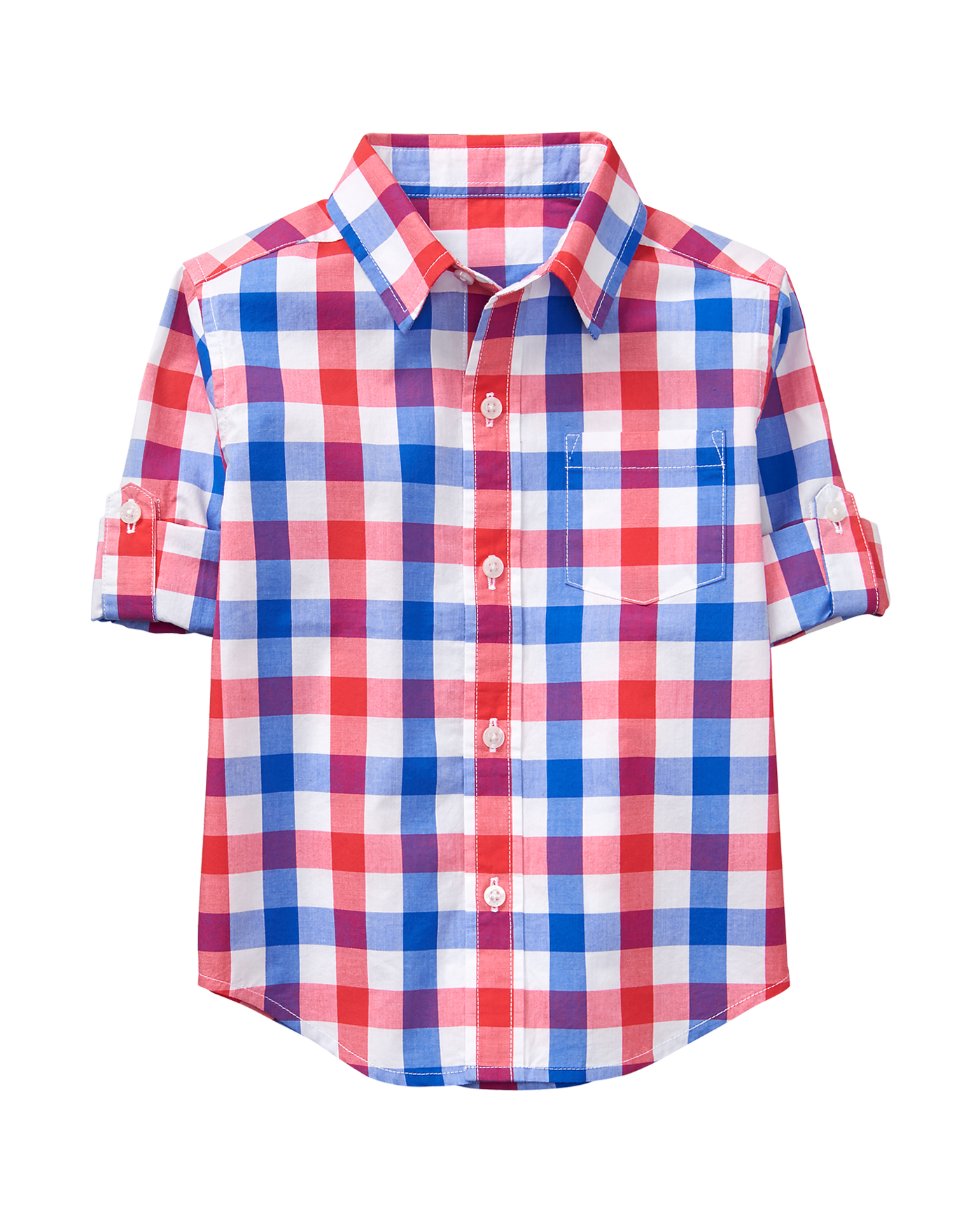 Roll-Cuff Plaid Shirt image number 0