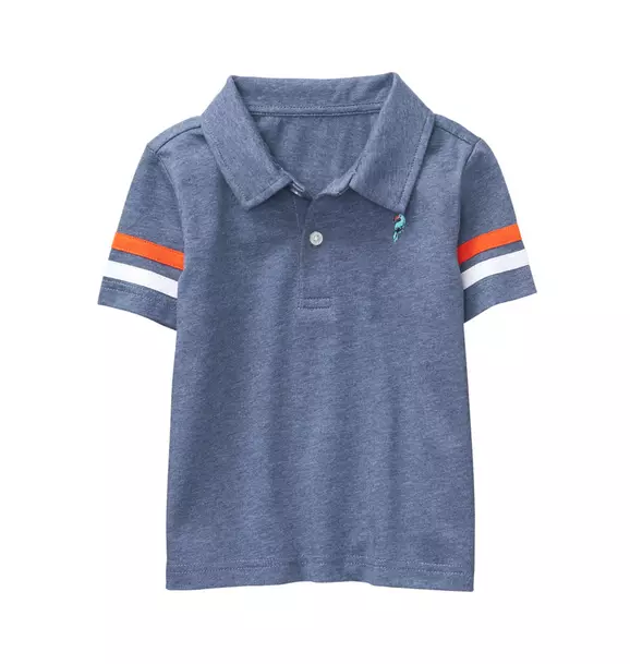 Embroidered Striped Sleeve Polo image number 0