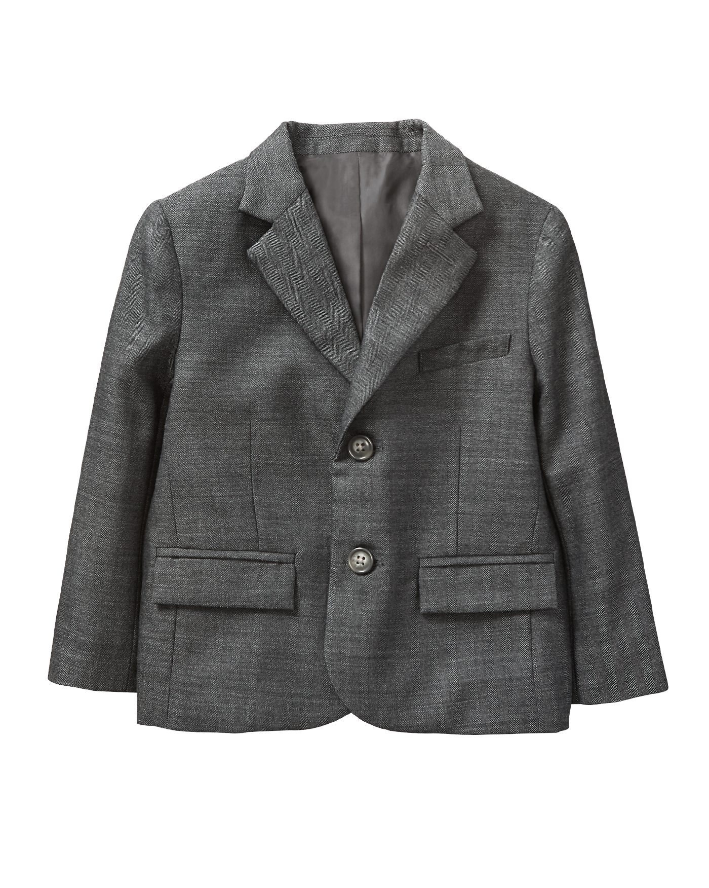 Boy Charcoal Grey Herringbone Wool Herringbone Blazer by Janie and Jack