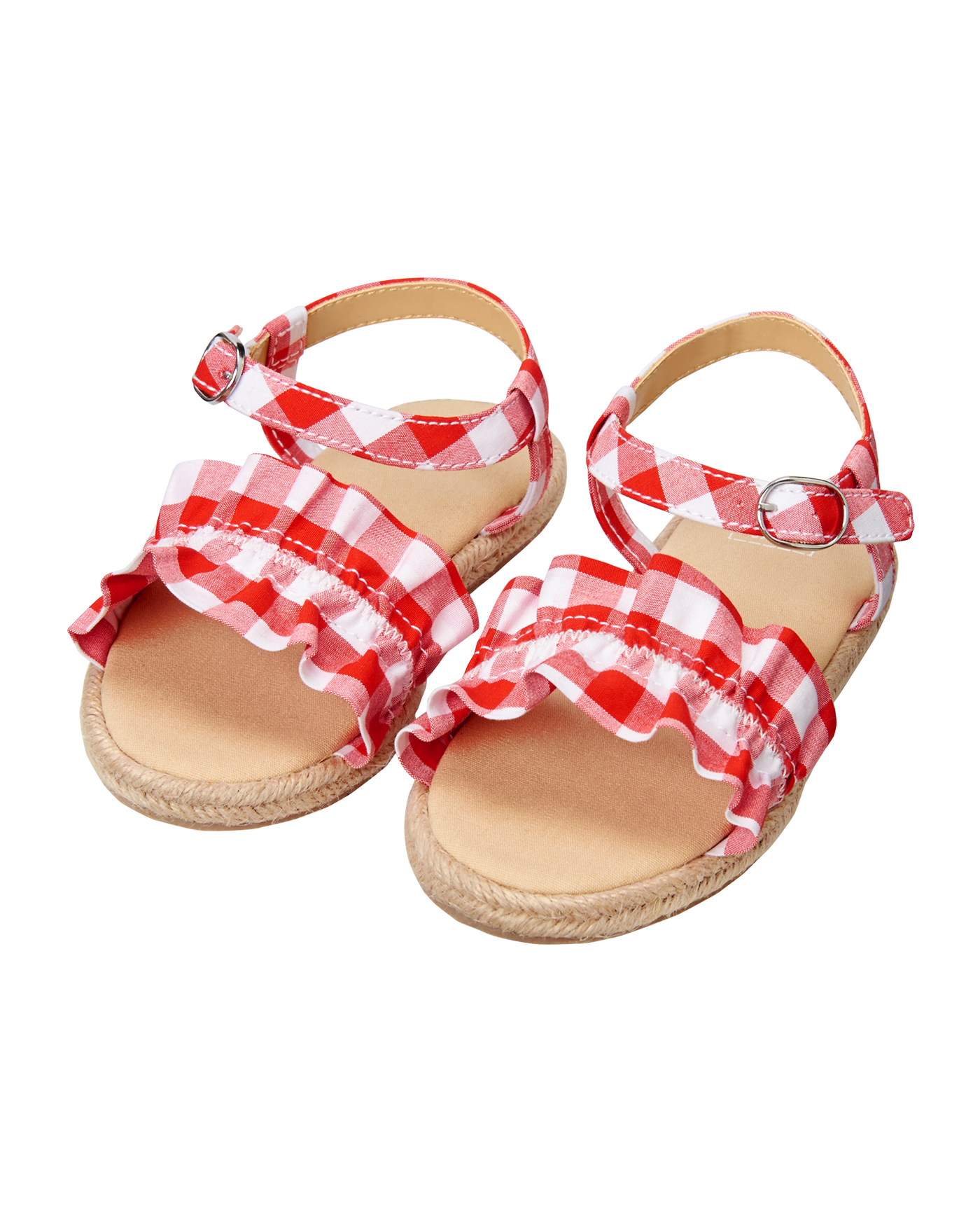 Girl Candy Red Gingham Gingham Ruffle Sandal by Janie and Jack