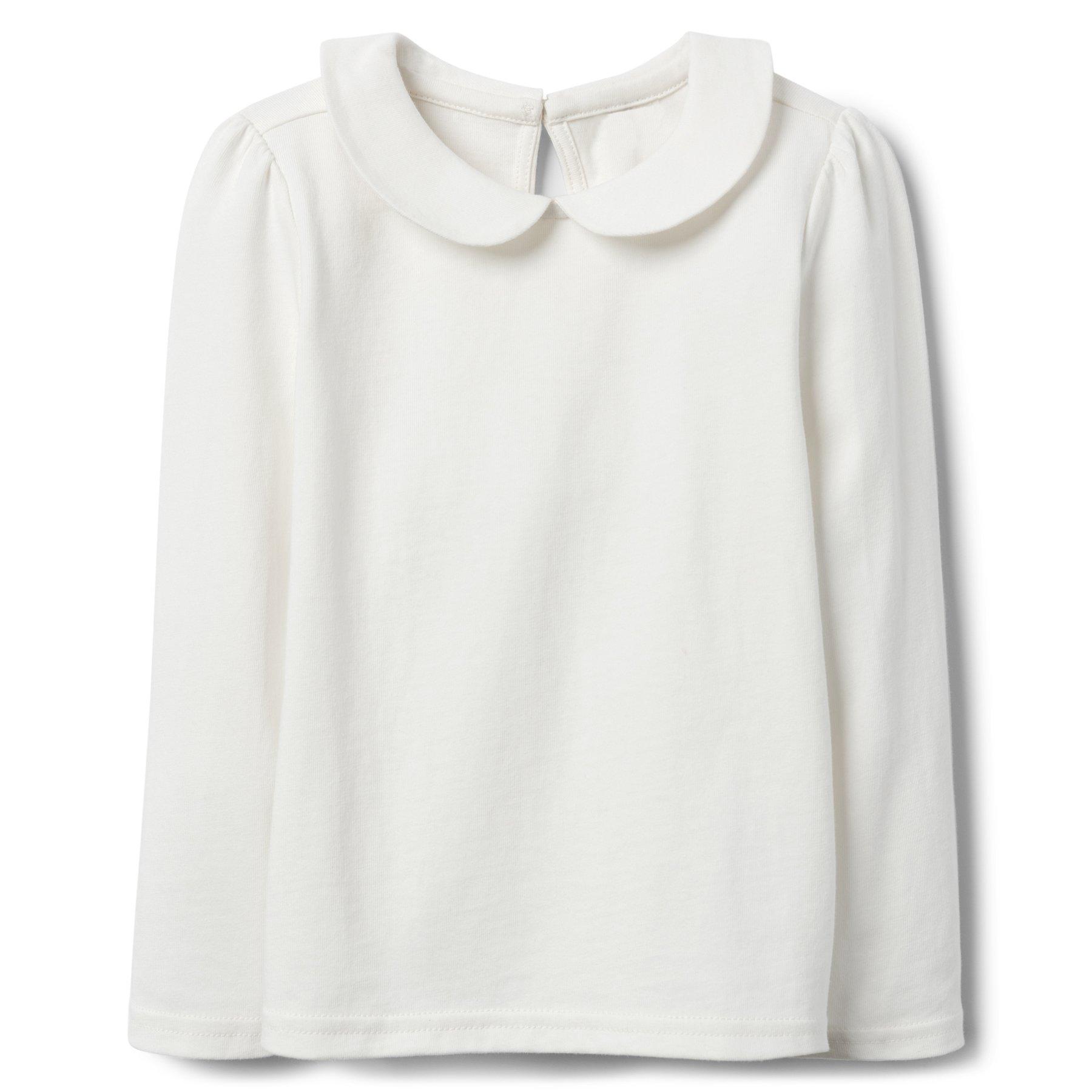 white peter pan collar top