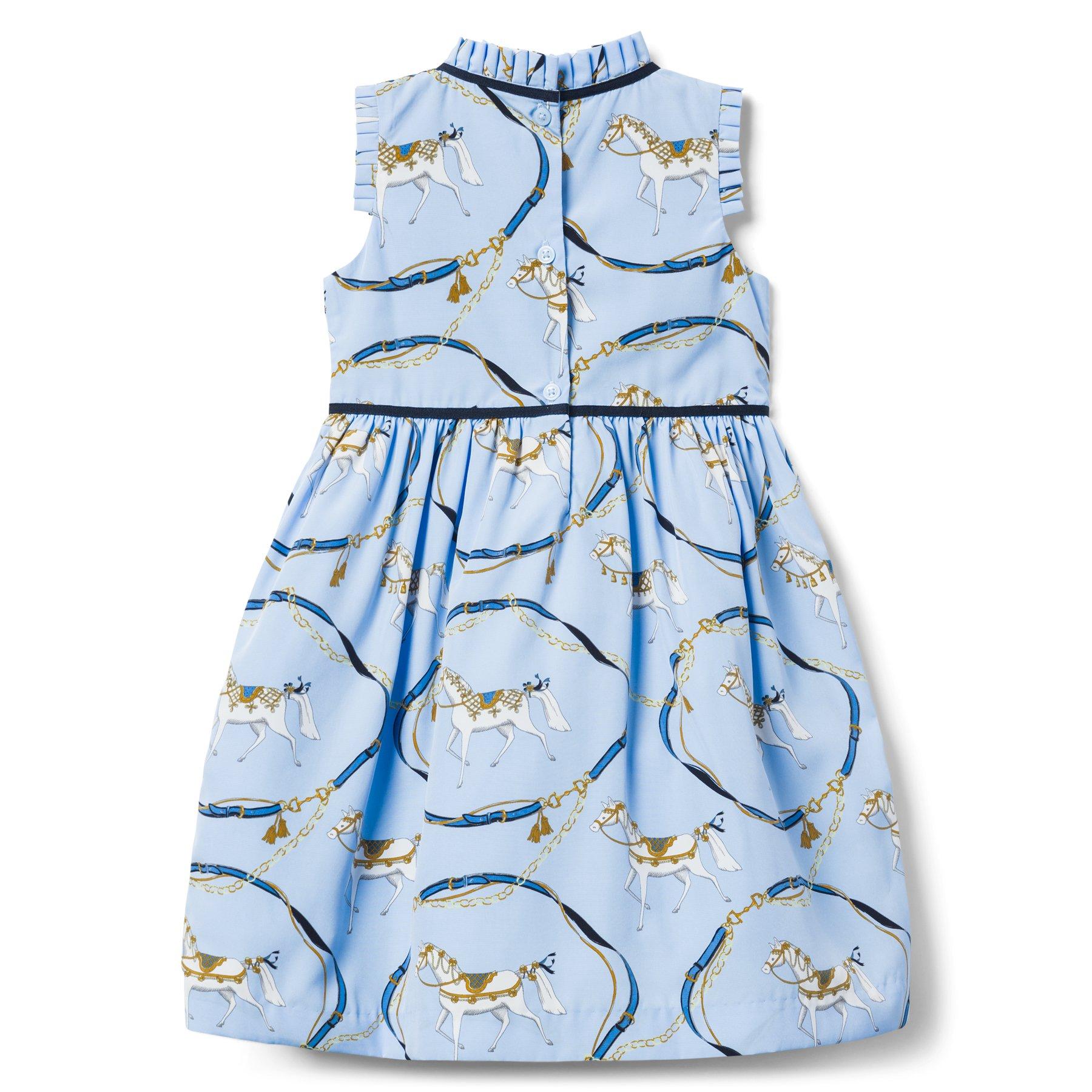 Collections Sky Blue Horse Print Horse Print Dress by Janie and Jack