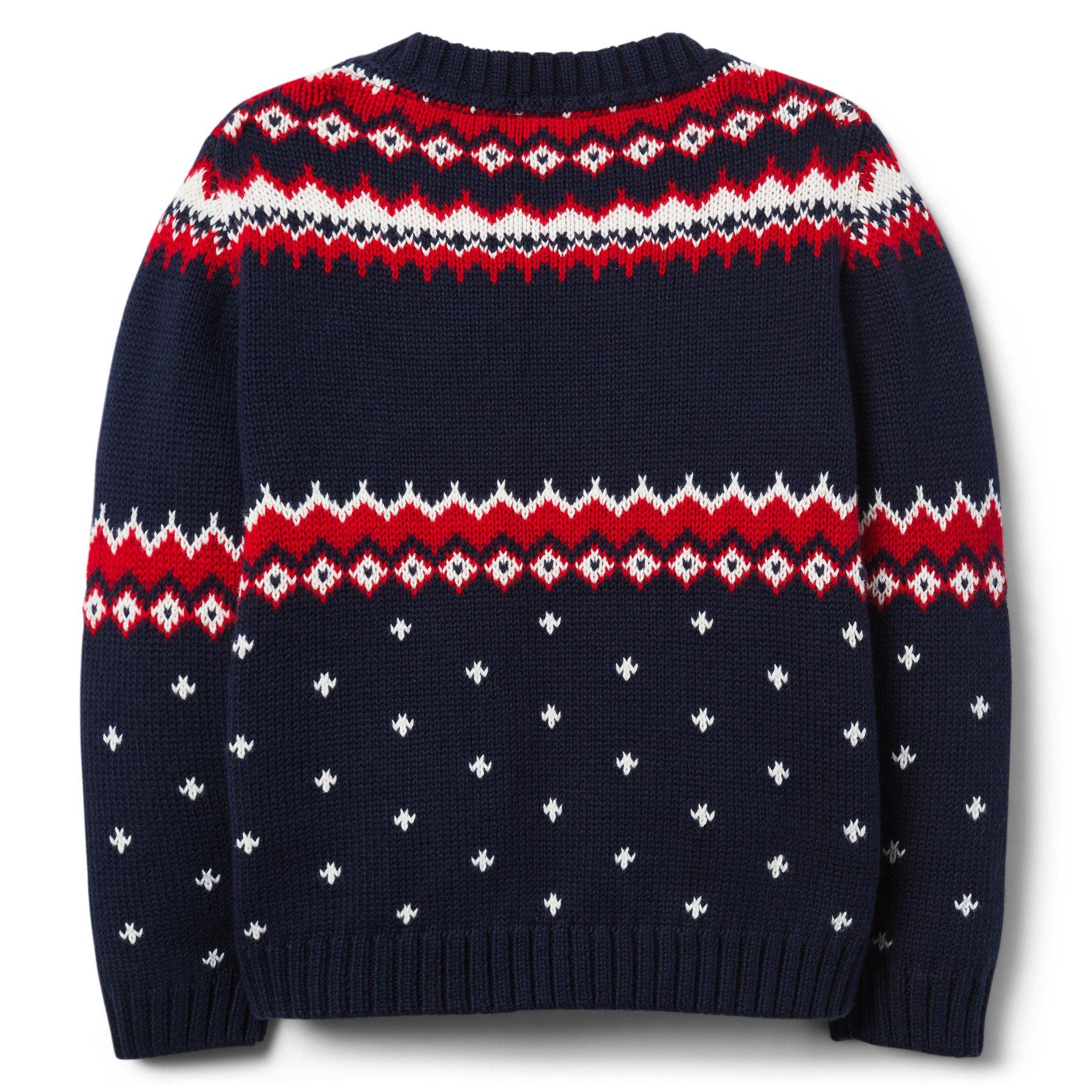 Boy Navy Reindeer Crewneck Sweater by Janie and Jack