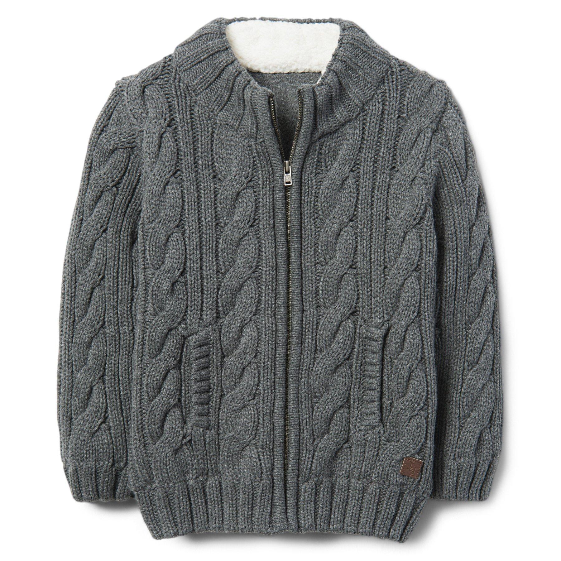 Boy Charcoal Cable Knit Cardigan by Janie and Jack