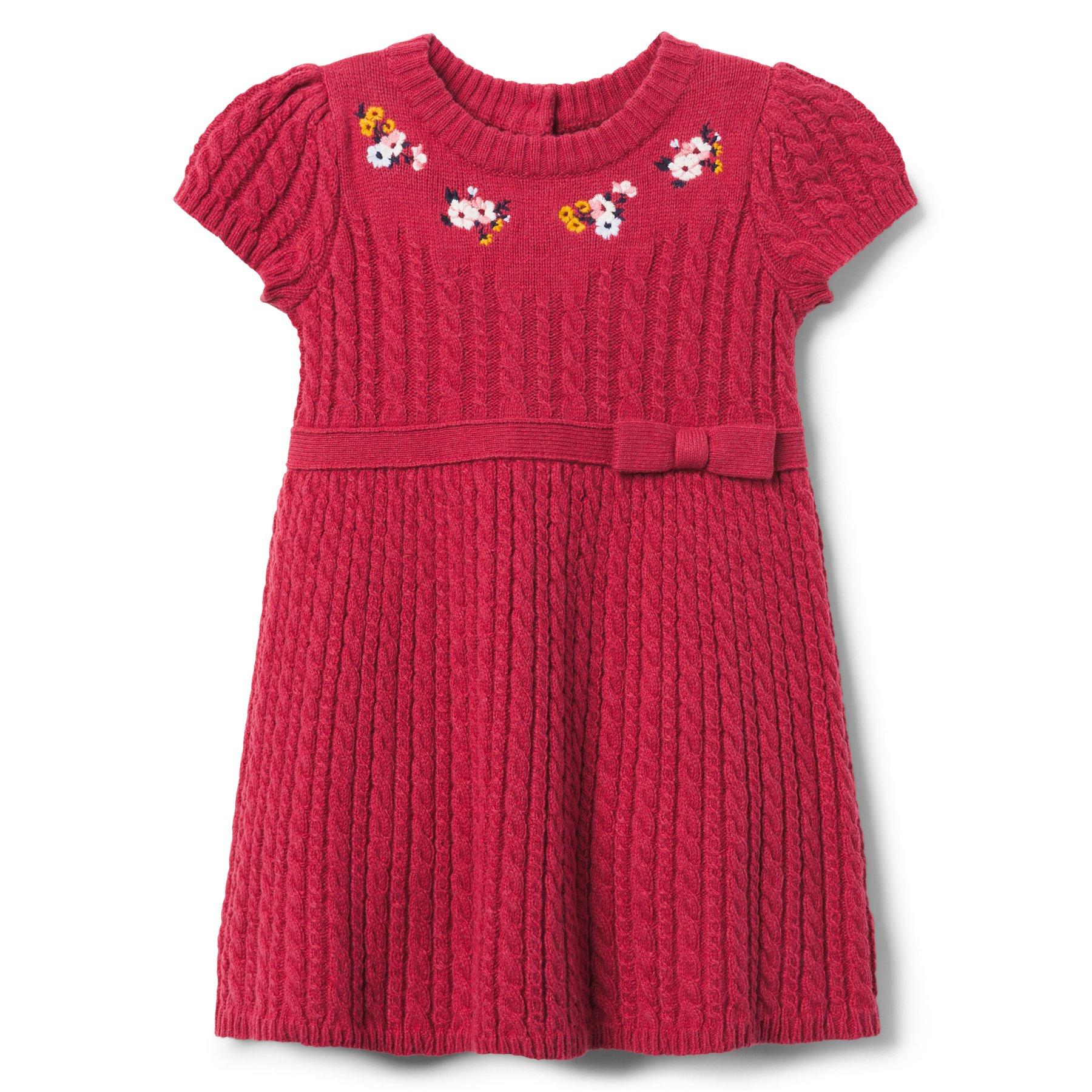 Collections Raspberry Embroidered Sweater Dress by Janie and Jack